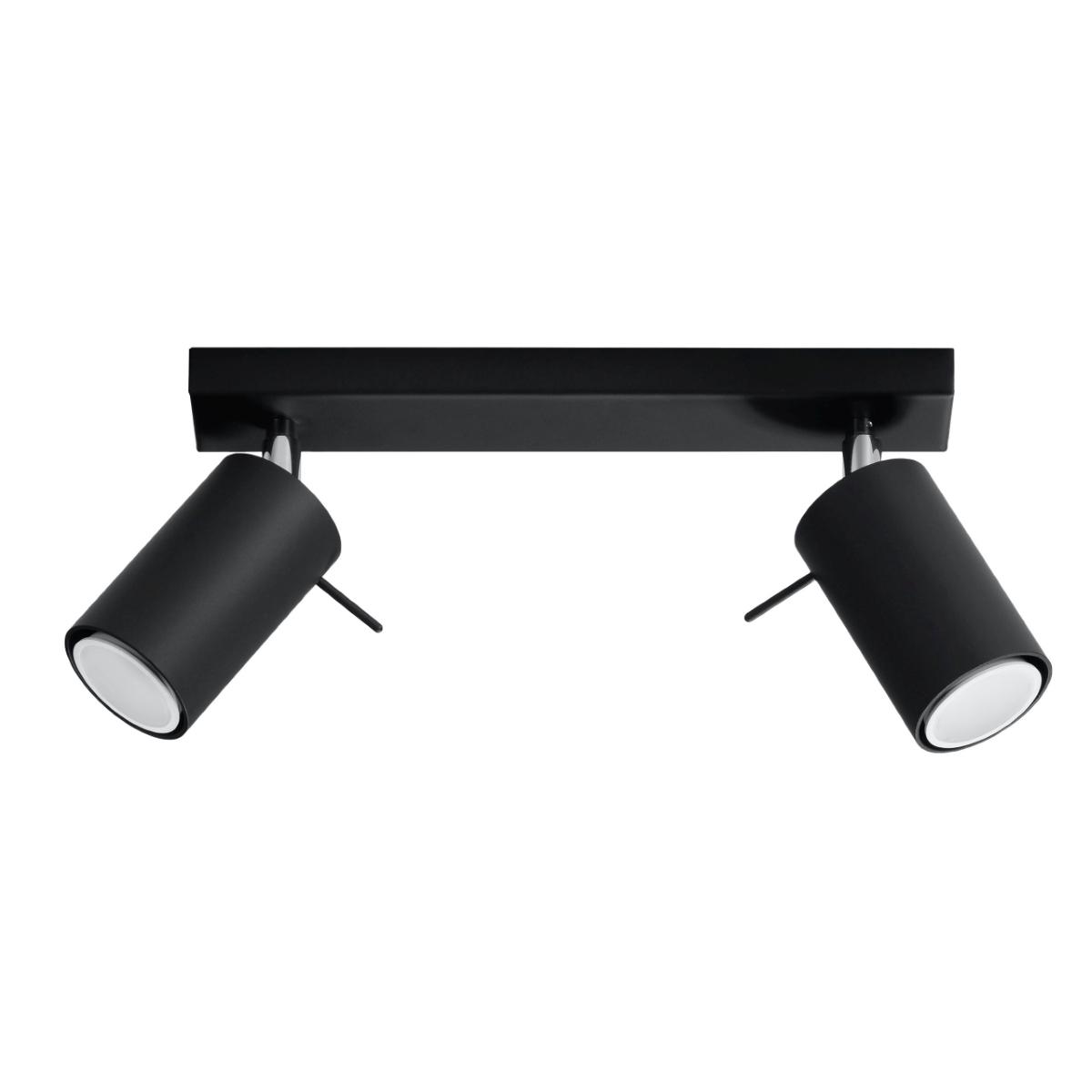 5902622425917 - Sollux - Deckenlampe Deckenleuchte ring 2 schwarz 2x GU10 ca 30x6x16 cm