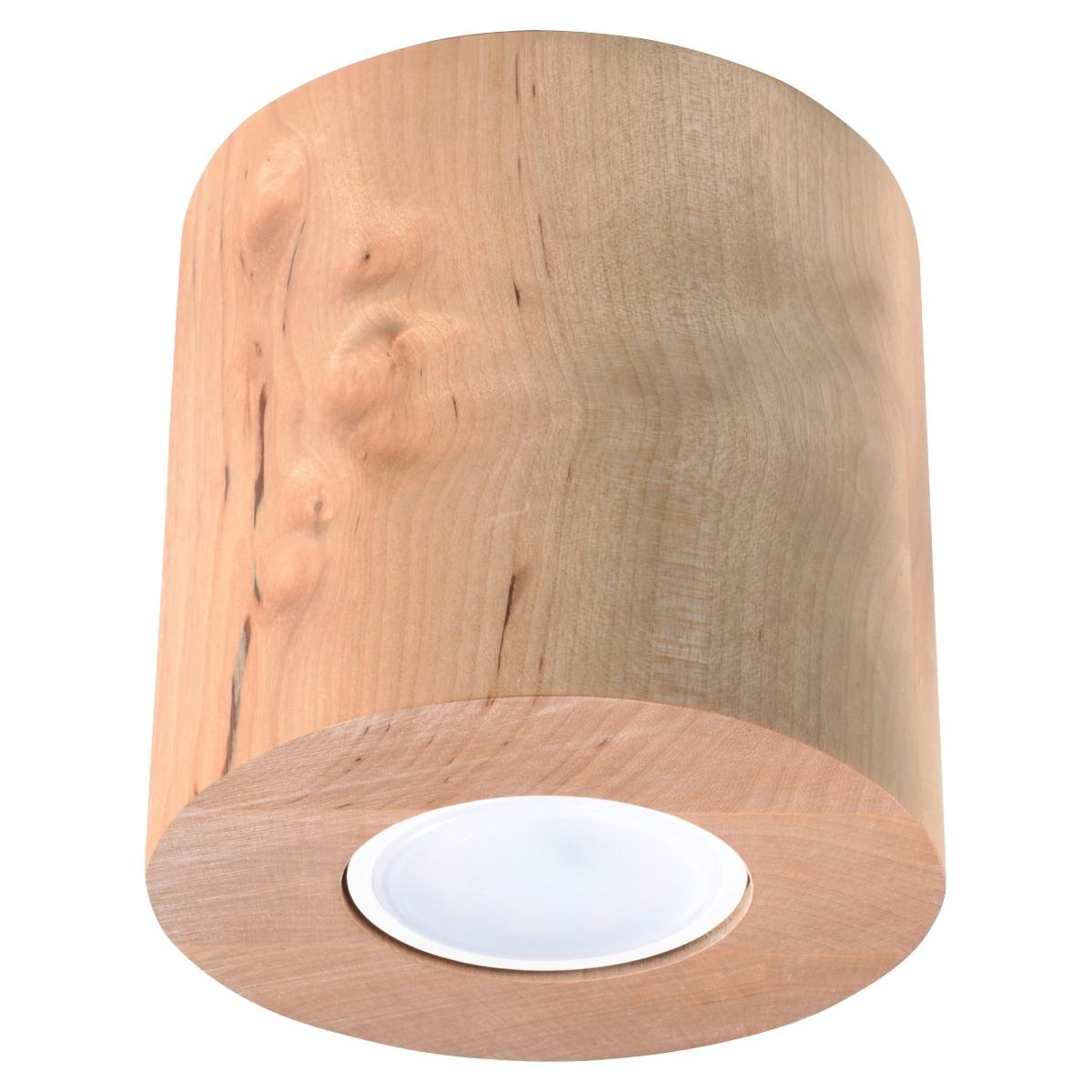 5902622429915 - Sollux - Deckenlampe Deckenleuchte orbis Natural Holz 1x GU10 ca 10x10x10 cm