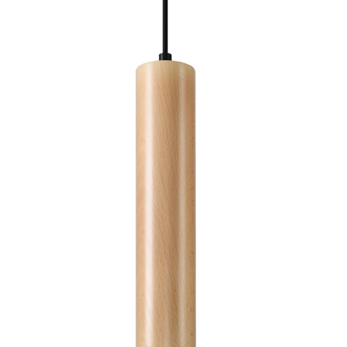 5903282706354 - Sollux - lighting Lino 2 Faretto Lampada a Sospensione a Soffitto Design Scandinavo ee Rustico Lampadina GU10 Sostituibile 2x40 w Legno Naturale