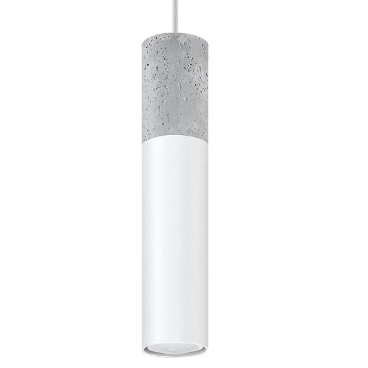 5903282706460 - Sollux - lighting Borgio 2 Lamp a Sospensione Da Soffitto Design Minimalista e Industriale Lampadina GU10 Sostituibile 2x40 w Cemento e Acciaio v