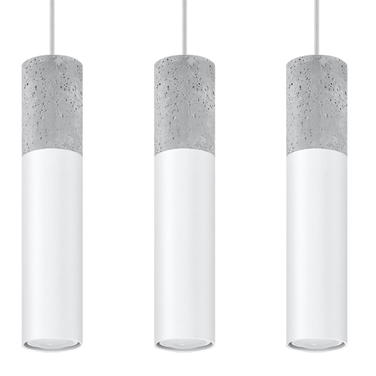 5903282706484 - Sollux - Triple Hanging Pendant Light Grey White GU10 Triple Hanging Pendelleuchte Grau Weiß GU10