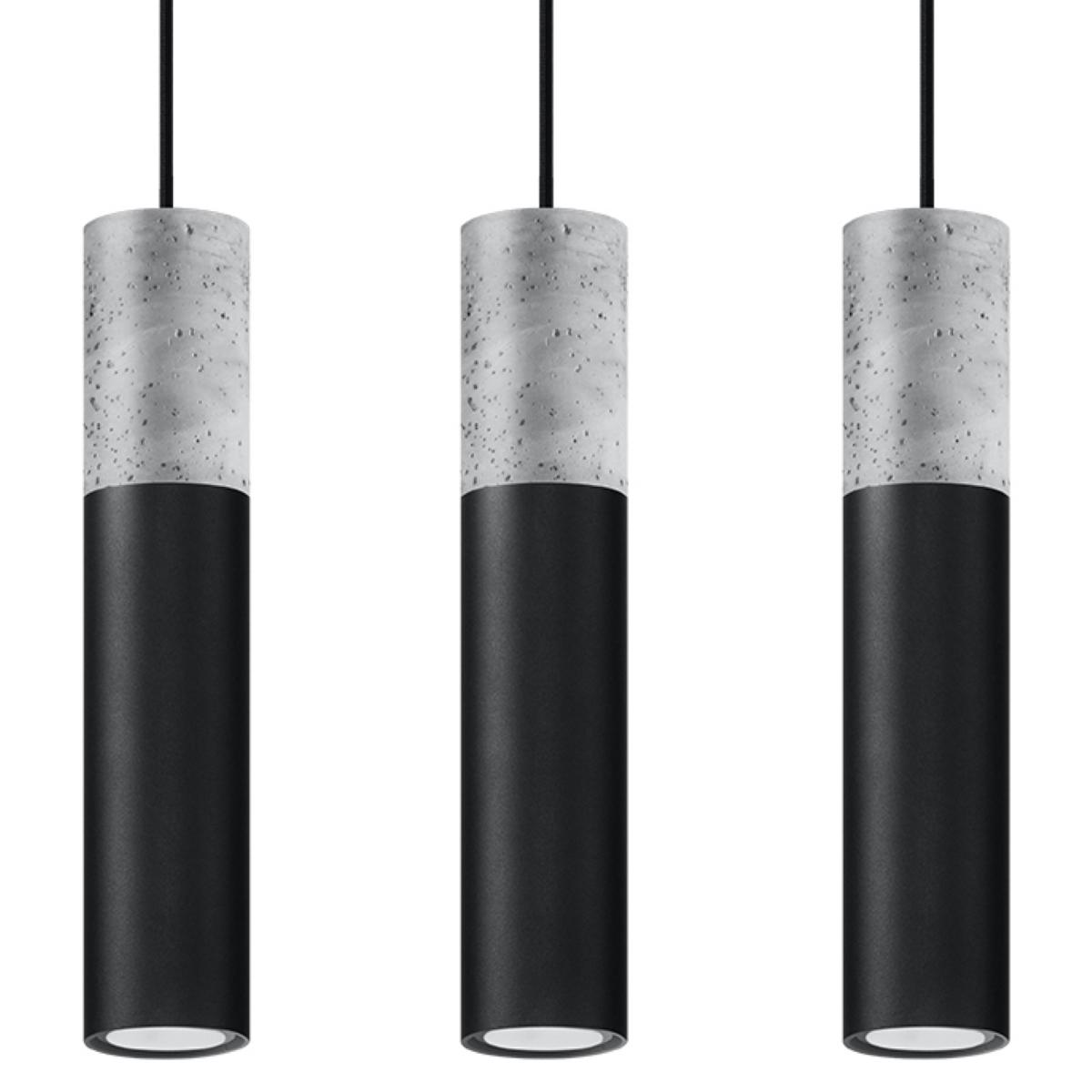5903282706514 - Sollux - Triple Hanging Pendant Light Grey Black GU10 Triple Hanging Pendelleuchte Grau Schwarz GU10