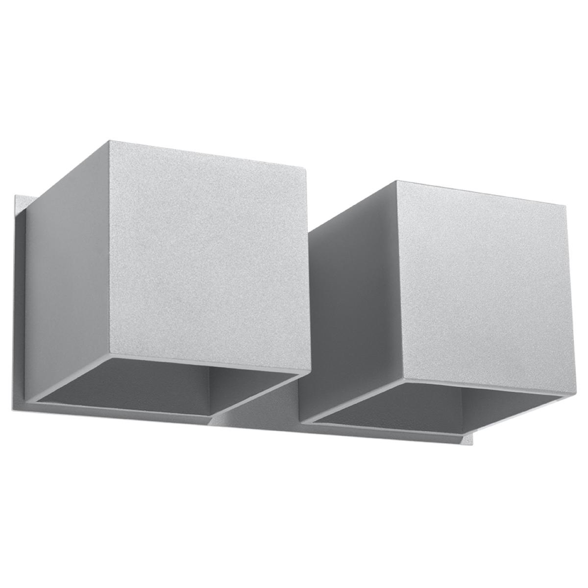 5903282706576 - Sollux - Twin Square Up & Down Wall Lamp Grey G9 Twin Square Up & Down Wandleuchte Grau G9