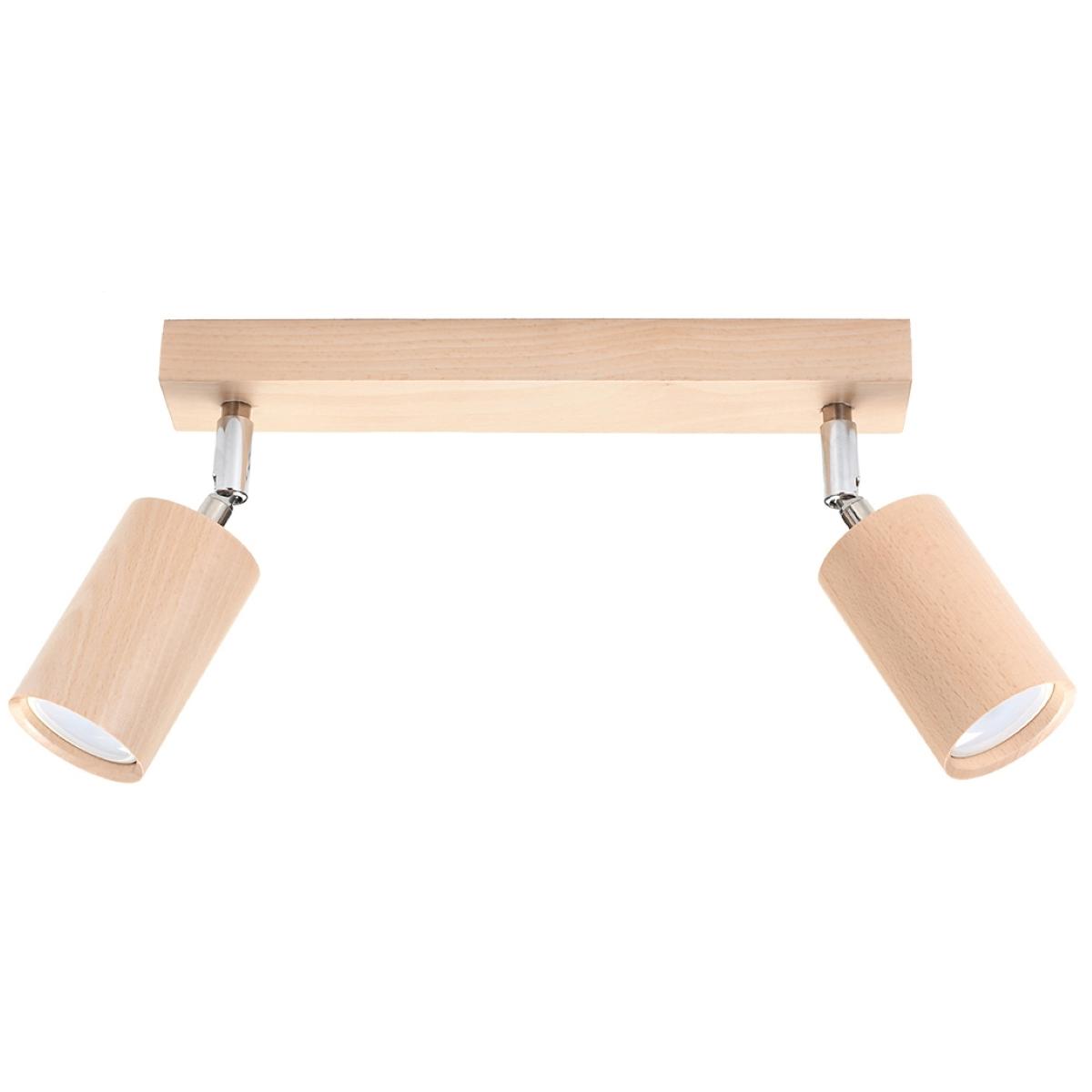 5903282707016 - Sollux - Twin Spotlight Flush Light Natural Wood GU10 Twin Spotlight Flächenbündig Naturholz GU10