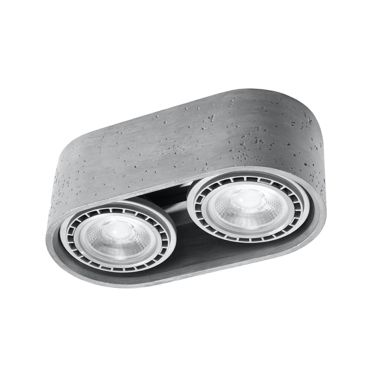 5903282798823 - Sollux - Surface Mounted Twin Downlights Oval Grey GU10 Aufbau-Doppel-Downlights Oval Grey GU10