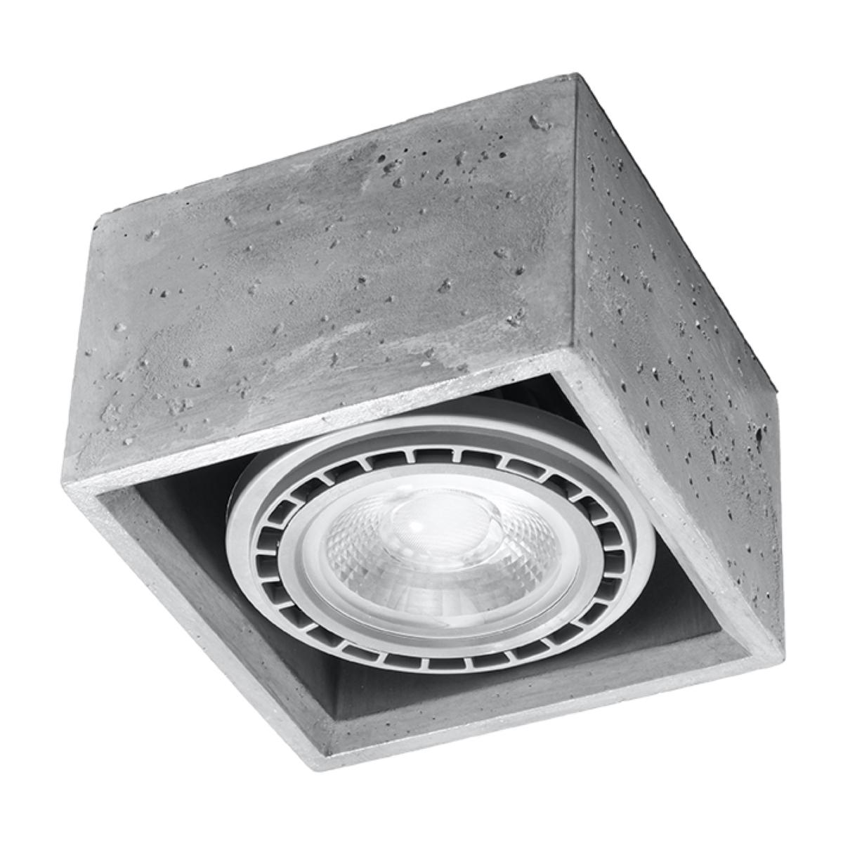 5903282798830 - Sollux - Illuminazione a Soffitto Lampadina a led Minimalista Geometrica Paralume Di Design Installazione Semplice Plafond Quatro 1 Concrete