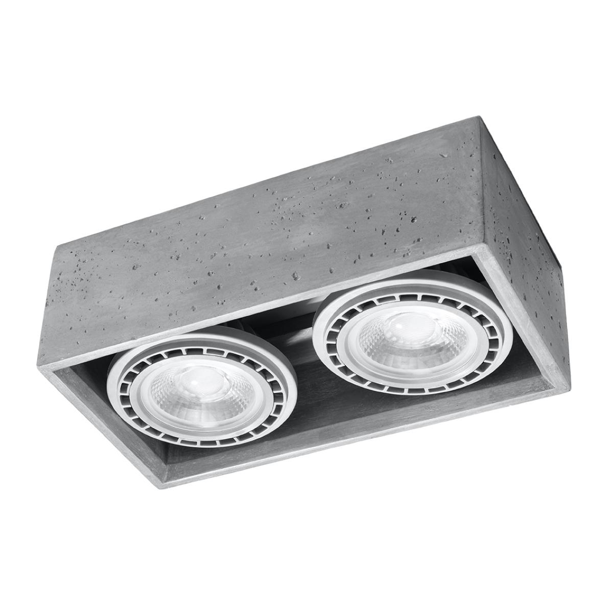 5903282798847 - Sollux - Surface Mounted Twin Downlights Rectangle Grey GU10 Aufbau-Doppel-Downlights Rechteck Grau GU10