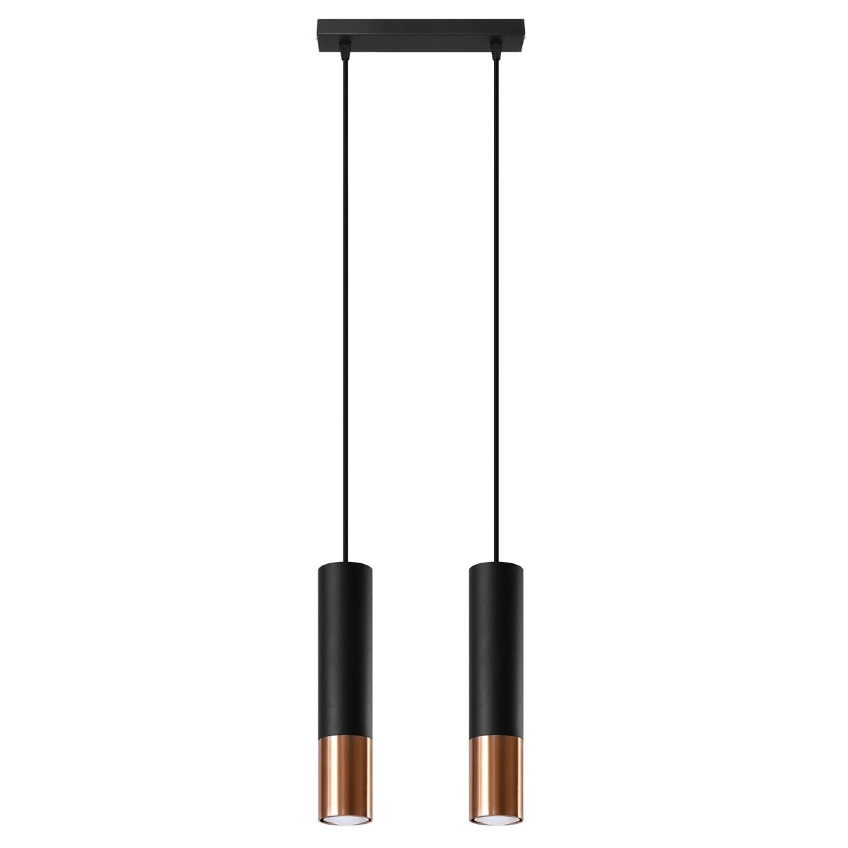 5903282731707 - Sollux - Twin Hanging Pendant Light Black Copper GU10 Twin Hängende Pendelleuchte Schwarz Kupfer GU10