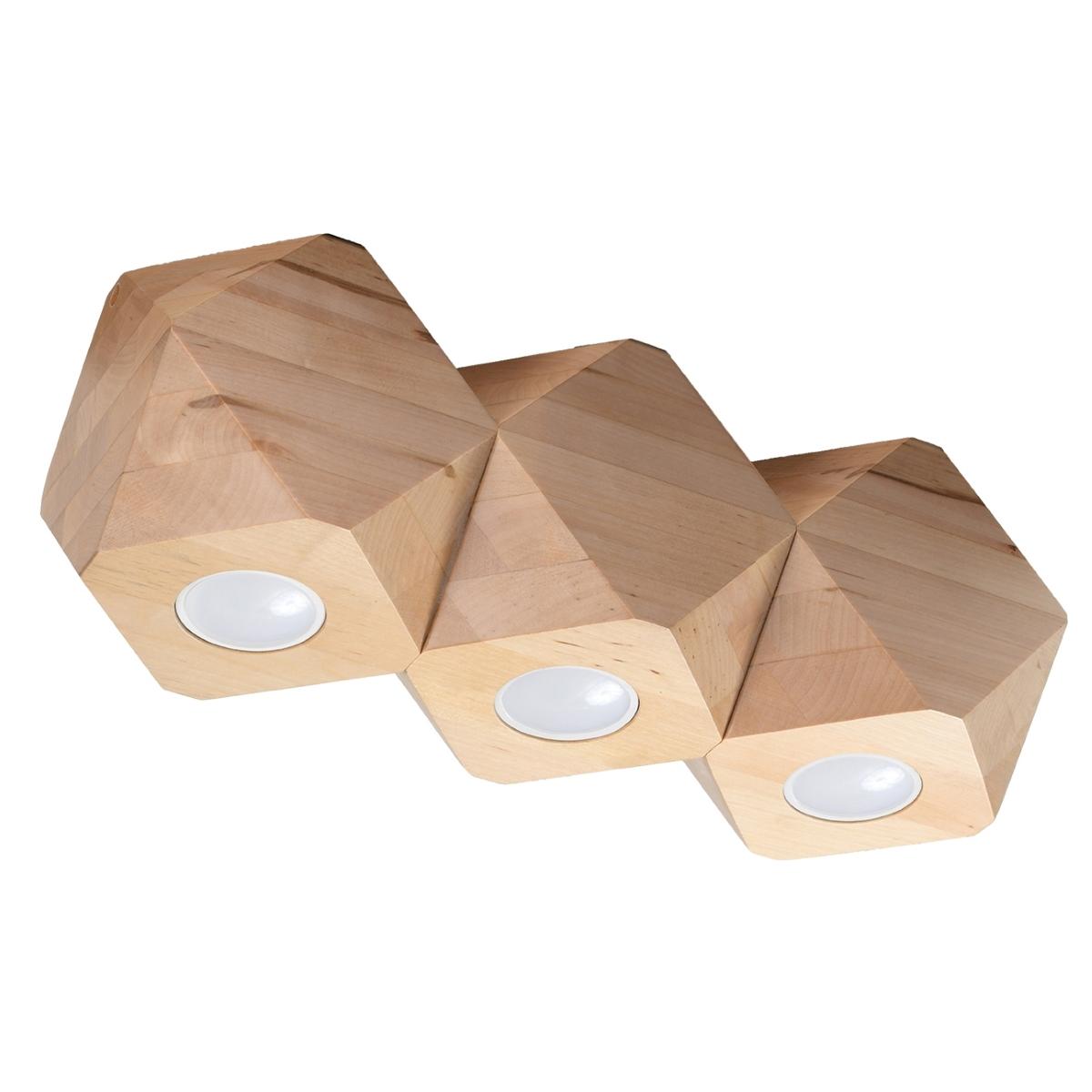 5902622421094 - Sollux Beleuchtung Woody Lampe de Deckenleuchte Naturholz Modernes minimalistisches geometrisches Design für Schlafzimmer Esszimmer Wohnzimmer