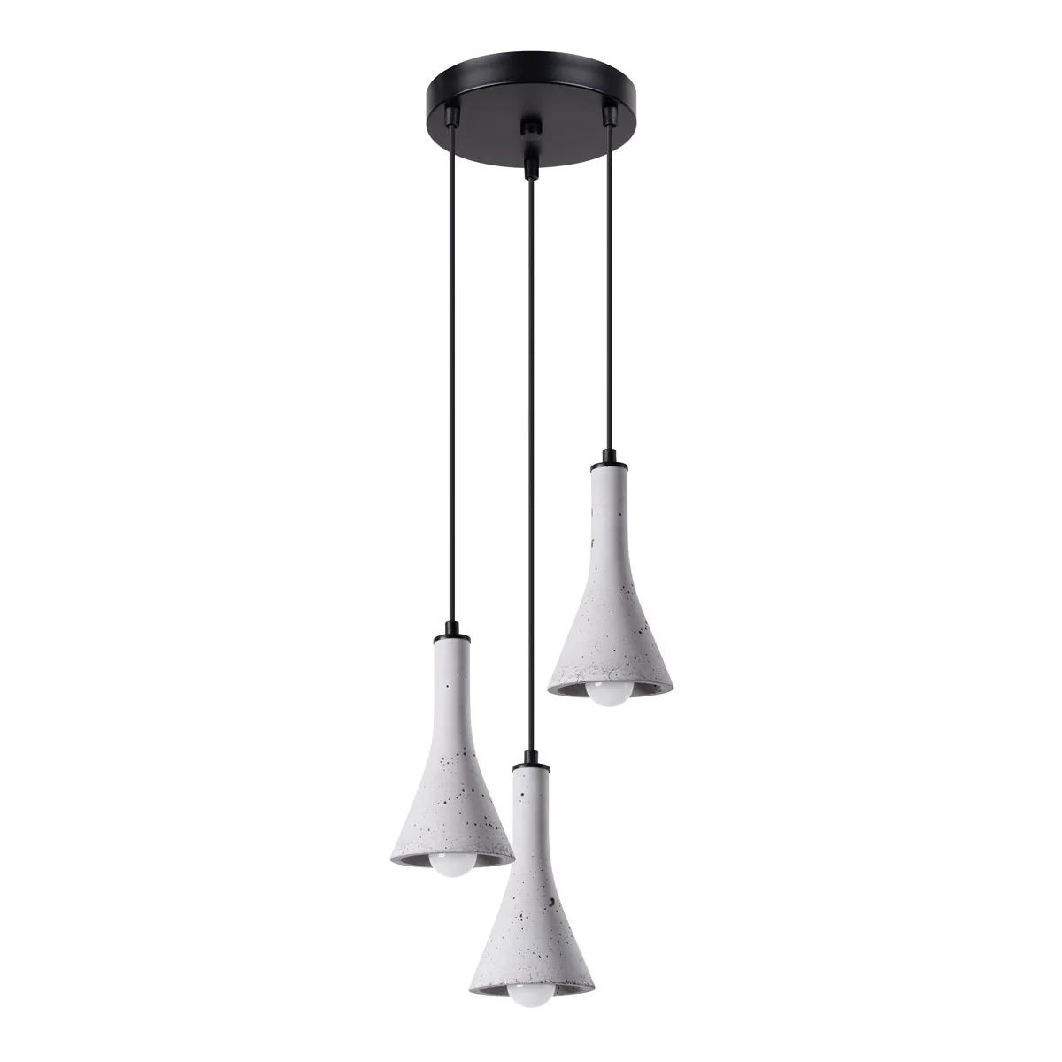 5903282735606 - Lighting Pendelleuchte de Beton rea 3P - Lampe con 3 Quellen de luz E14 - Glühbirnen nicht enthalten - Moderne Pendelleuchte für das Wohnzimmer