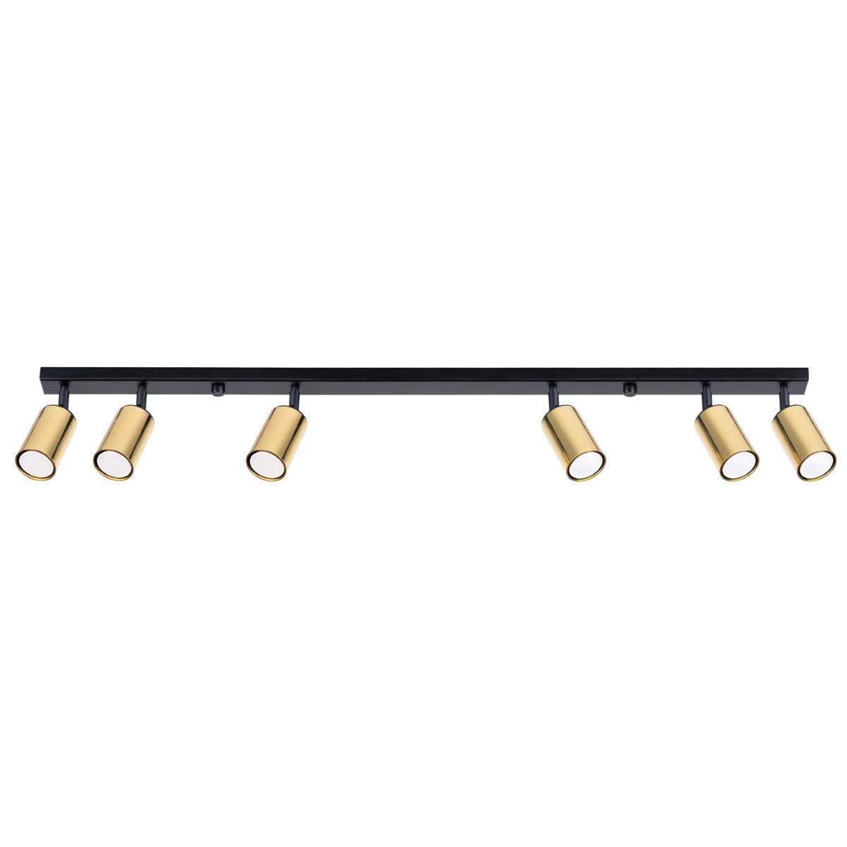 5903282774735 - Sollux - SL1388 Spotleuchte winx 6L GU10 6 x max10W led Stahl schwarz gold B6cm H185cm dimmbar