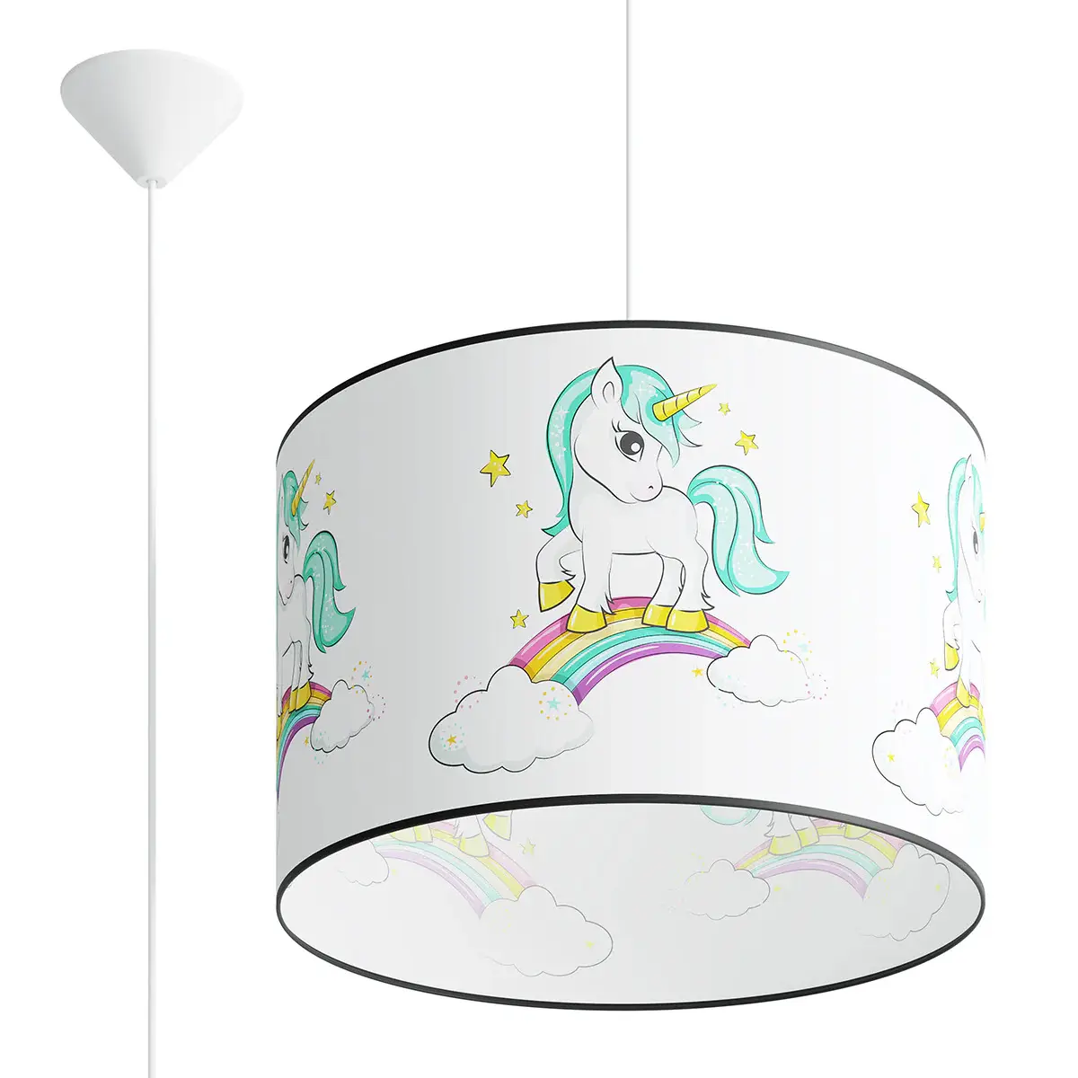 5903282776432 - SL1413 Hängeleuchte Kinderzimmerleuchte unicorn 40 E27 1 x max15W led pvc mehrfarbig H95cm Ø40cm dimmbar - Sollux
