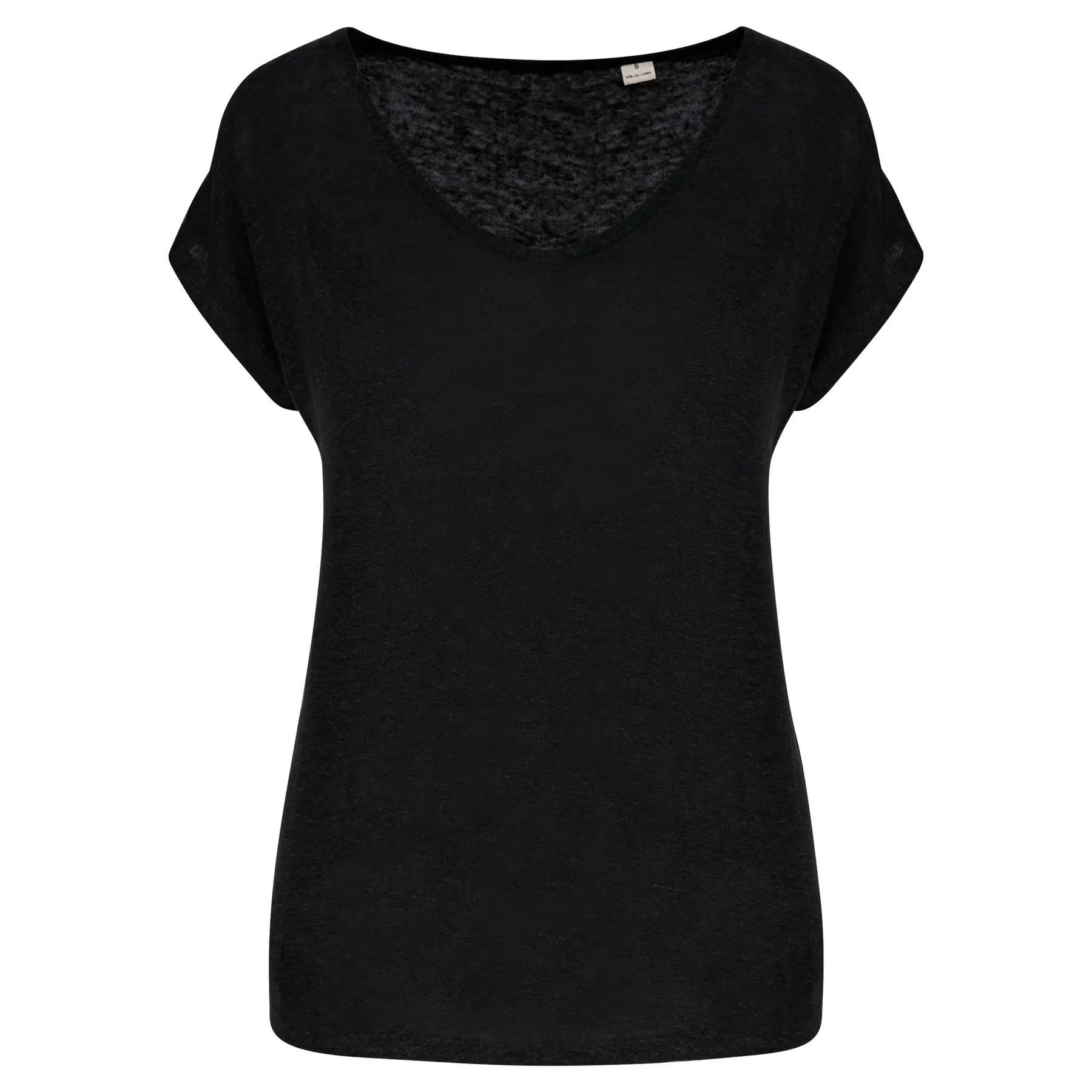 Damen V-Ausschnitt T-Shirt aus Leinen Spasso