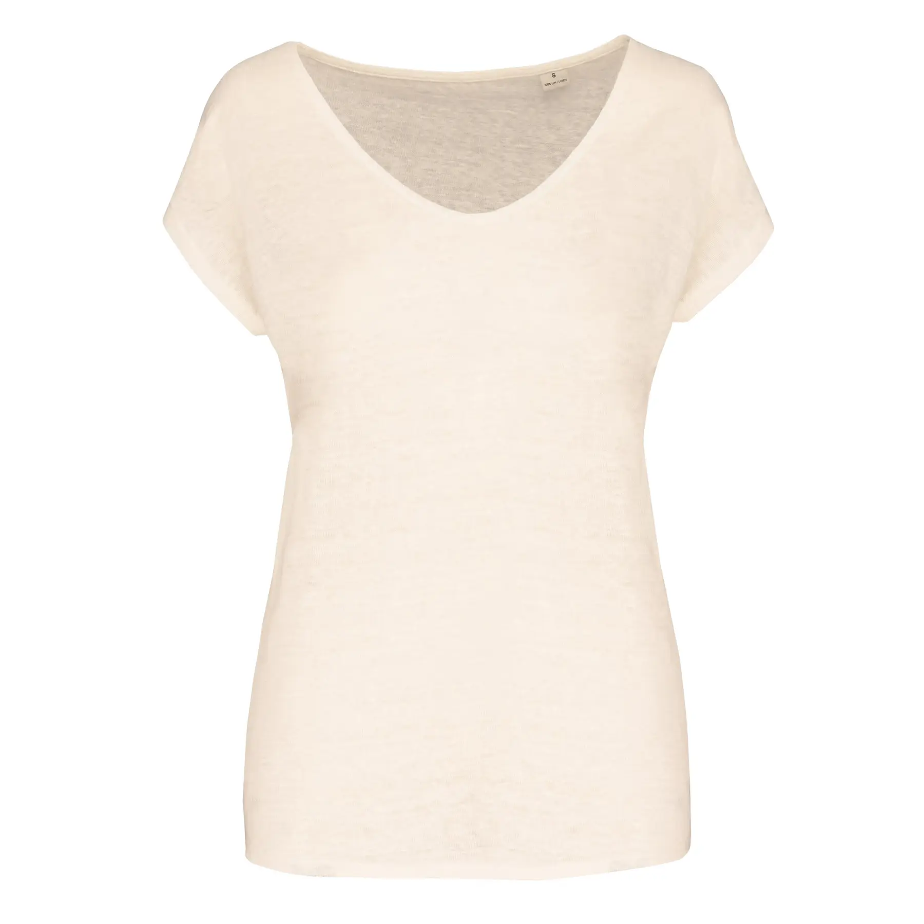Damen V-Ausschnitt T-Shirt aus Leinen Spasso
