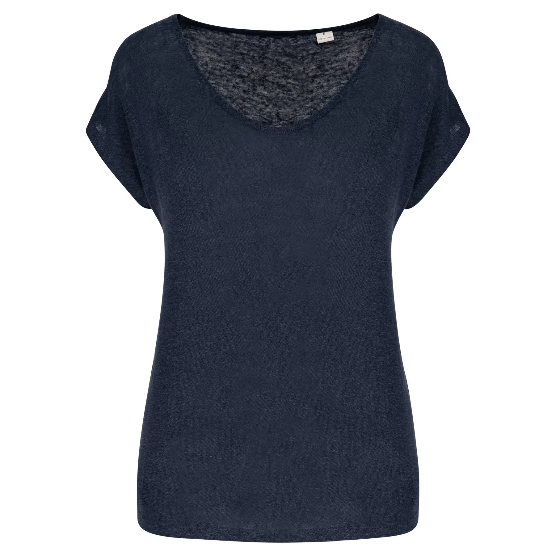 Damen V-Ausschnitt T-Shirt aus Leinen Spasso
