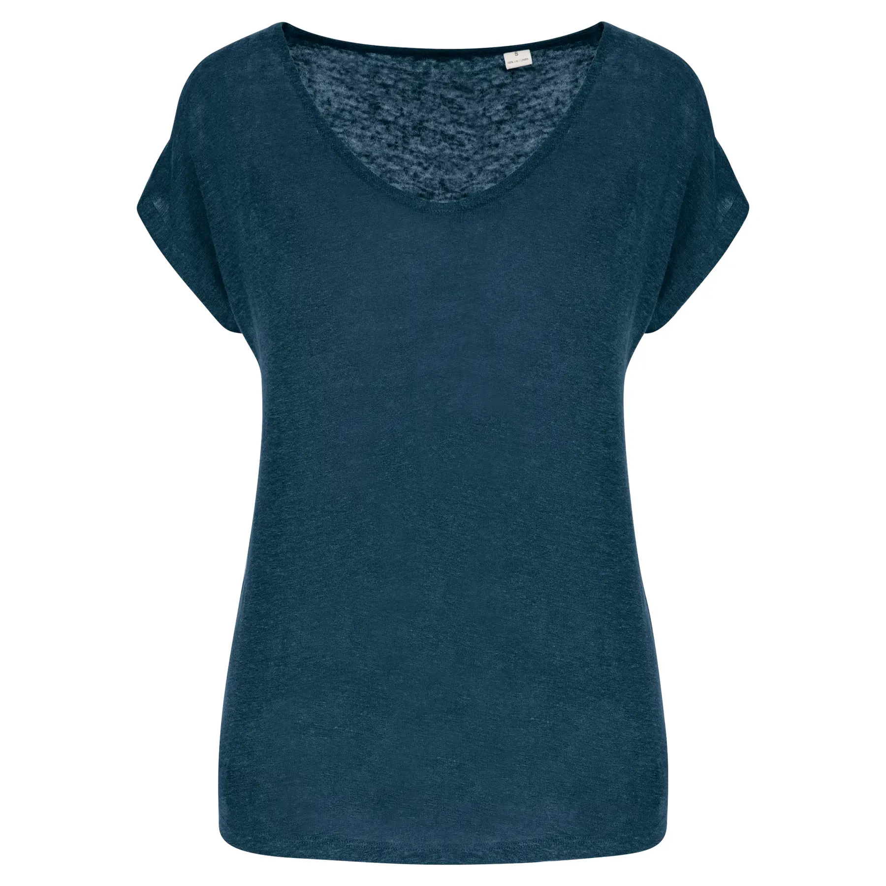 Damen V-Ausschnitt T-Shirt aus Leinen Spasso