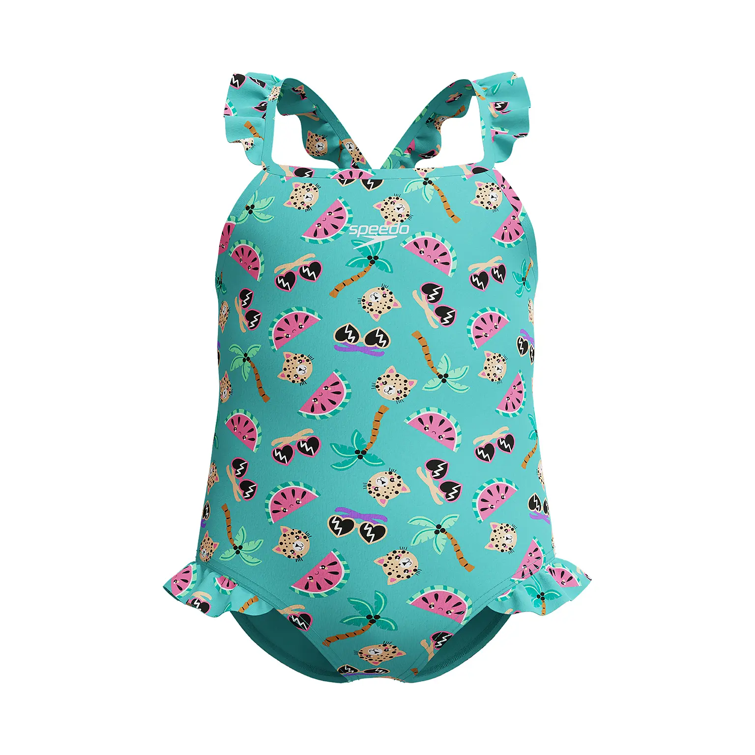 Einteiler Badeanzug Baby Mädchen Speedo Dig Frill Thinstrap GRN