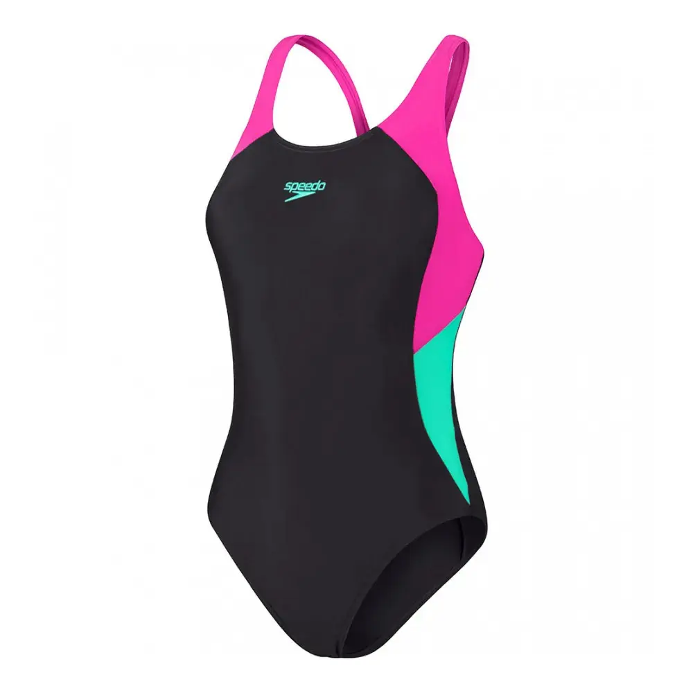 Badeanzug, Damen Speedo Eco Colourblock Splice Muscleb