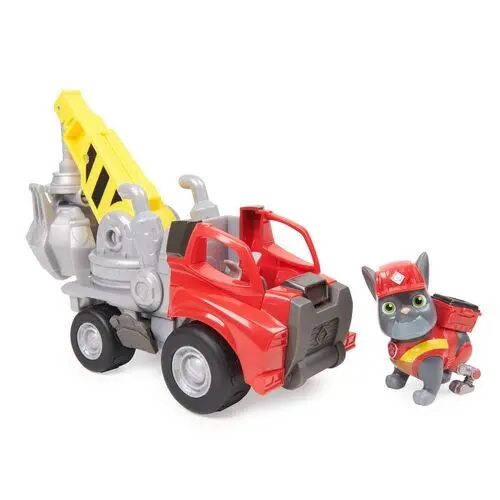 0778988456965 - PAW PATROL Spielfahrzeug Rubble & Crew - Kran-Baufahrzeug mit Charger-Figur