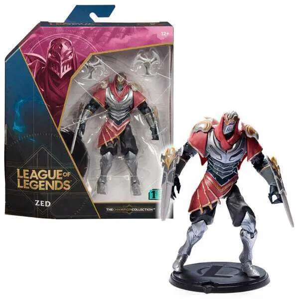 0778988384817 - League of Legends - 15cm Zed Actionfigur mit 2 Shuriken und Ausstellungssockel Spielfigur