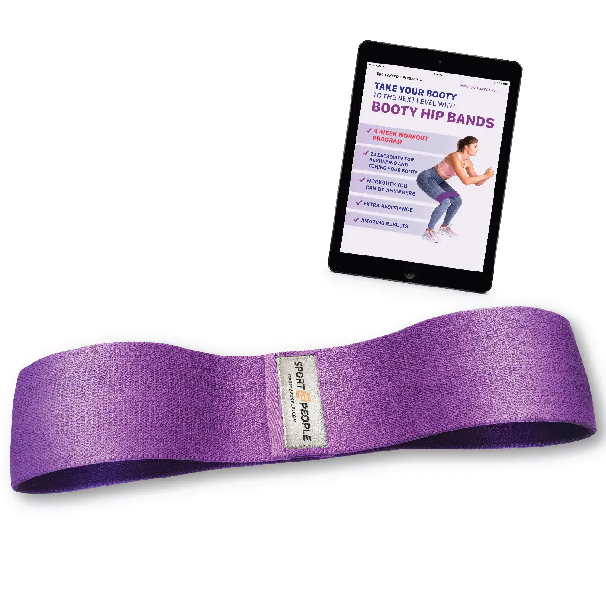 Sport2people Unisex Violet Resistance Band Booty Hip