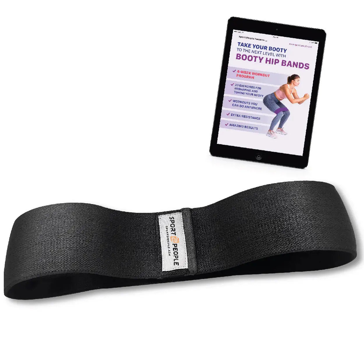 Sport2people Unisex Noir Resistance Band Booty Hip