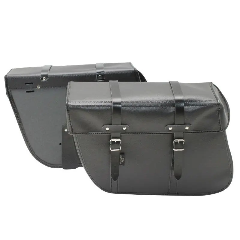 Velo Store - UK Pair of rear bike side panniers trapezoid style vintage - strap attachment - leather effect Sportfabric S202 36 x 11 x 28 cm | Extra 10% off with Subscription, Postage £16.79 to UK Fedex.