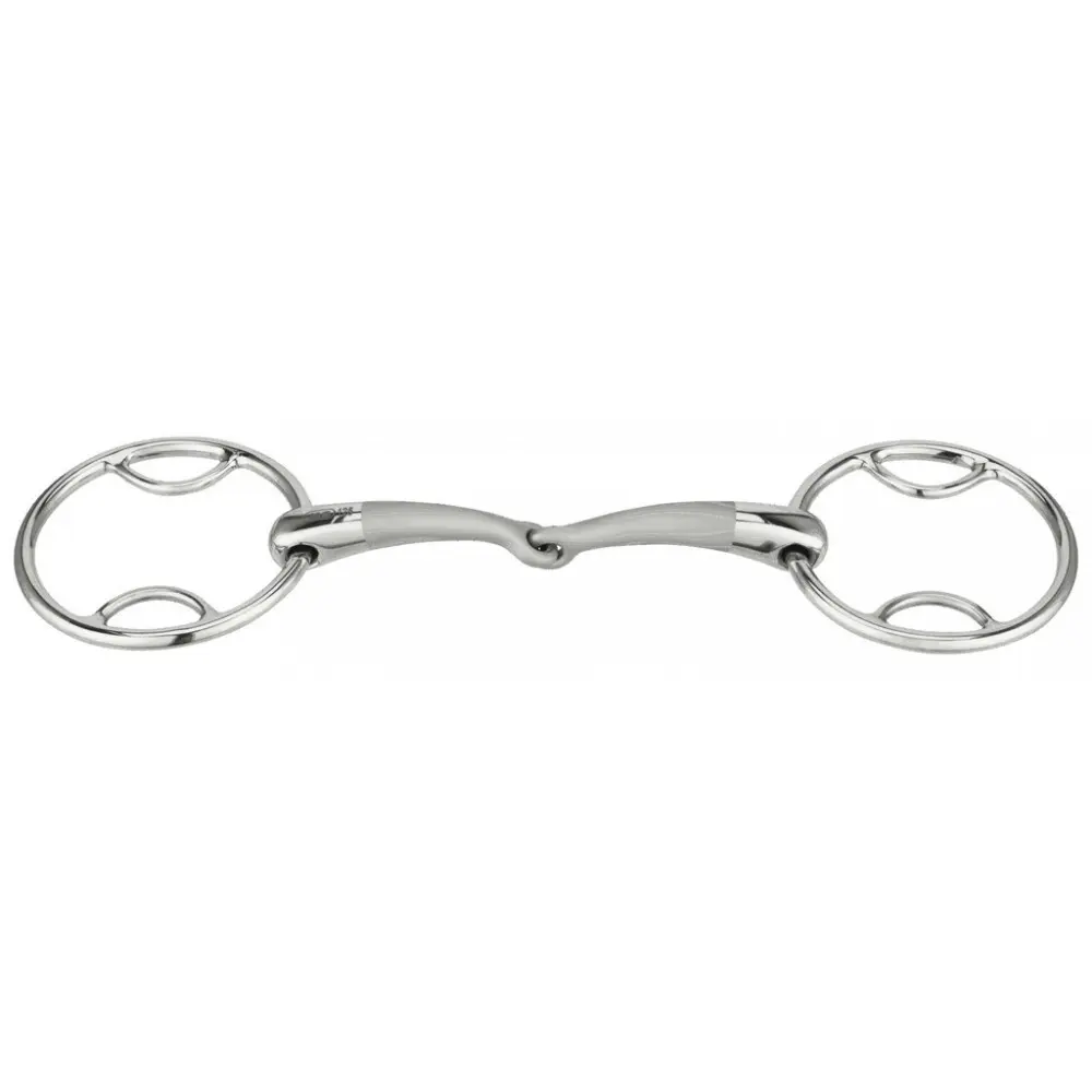 Comparer les prix de Mors 2 anneaux à passes, brisé pour cheval Sprenger Satinox