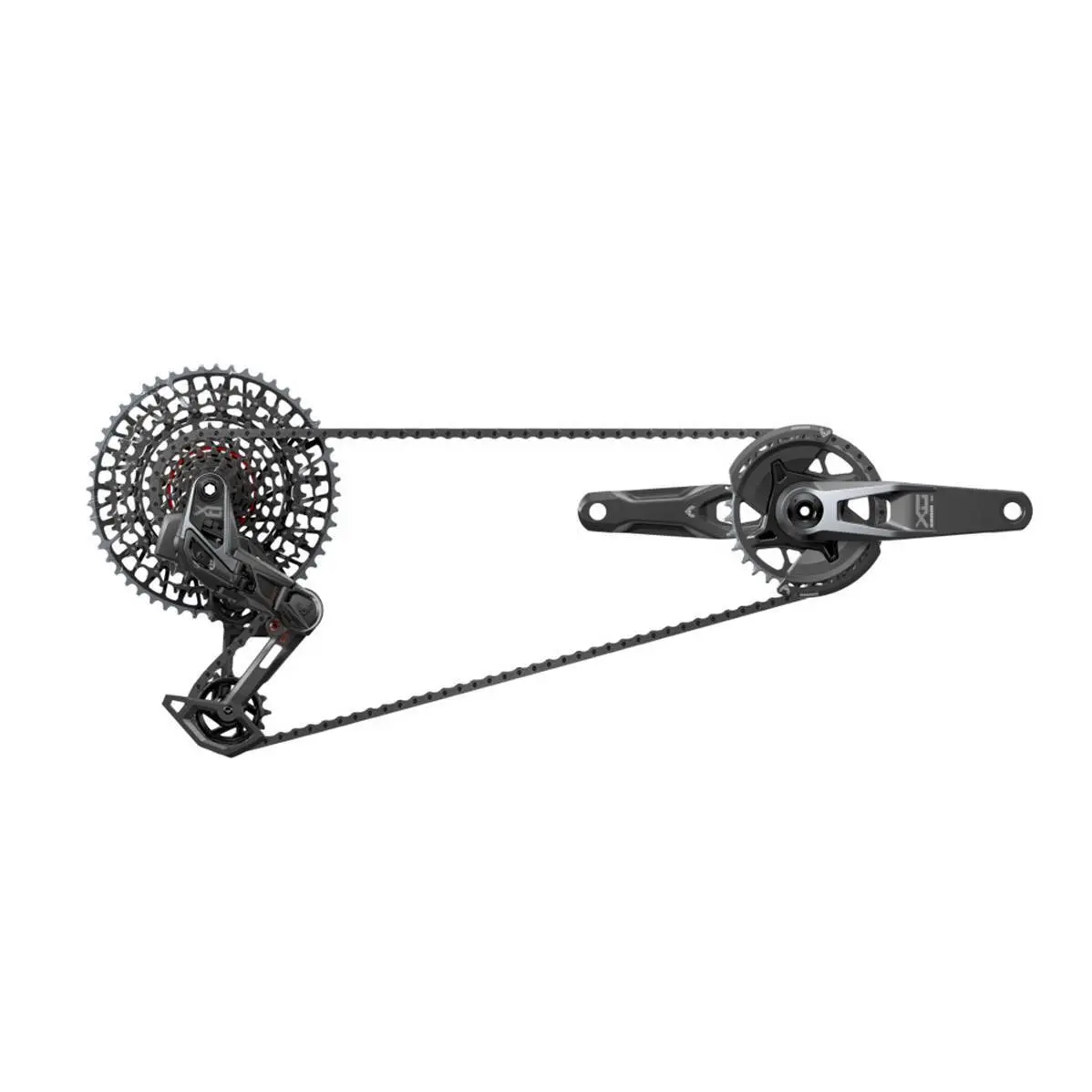 Vollständige Gruppe Fahrrad Sram X0 T-type AXS Q174 CL55 Dub Wide 2-Guards 32 170 10/52