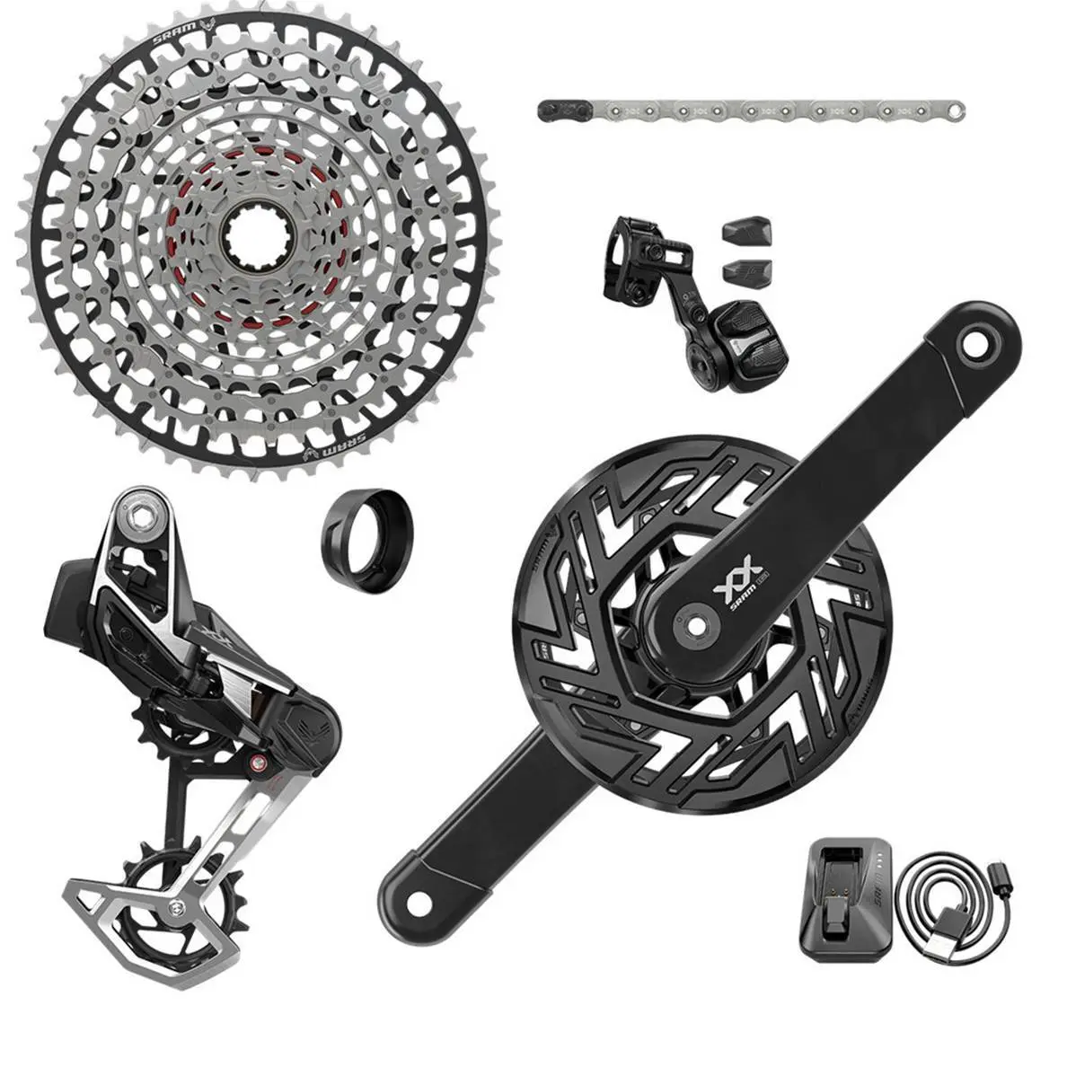Image of Komplette Fahrradgruppe axs t-type clip-on Sram XX Bosch ISIS 36DTS 165 10/52