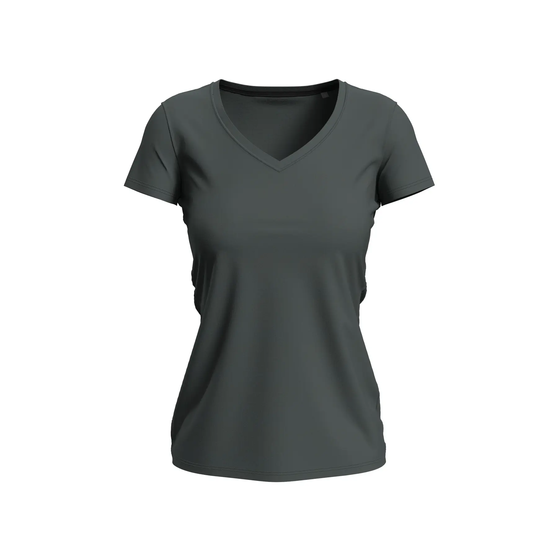 T-shirt a V elasticizzato donna