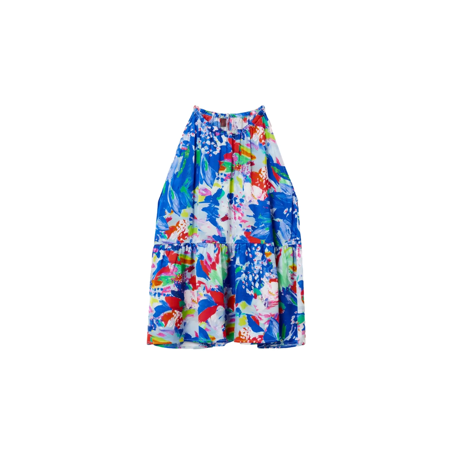 Top in viscosa con col a halter donna