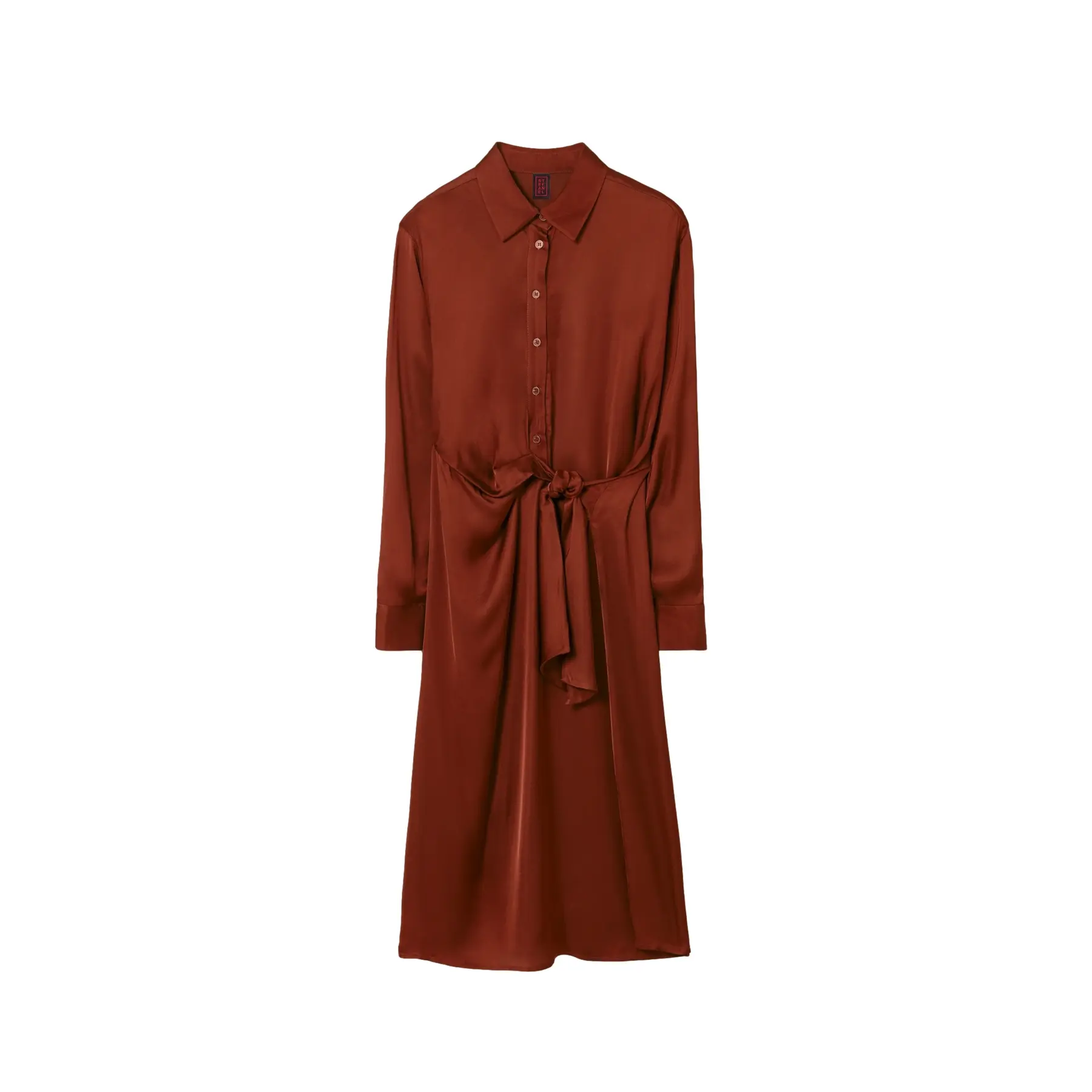 Viscose Satin Shirt Dress Women Stefanel