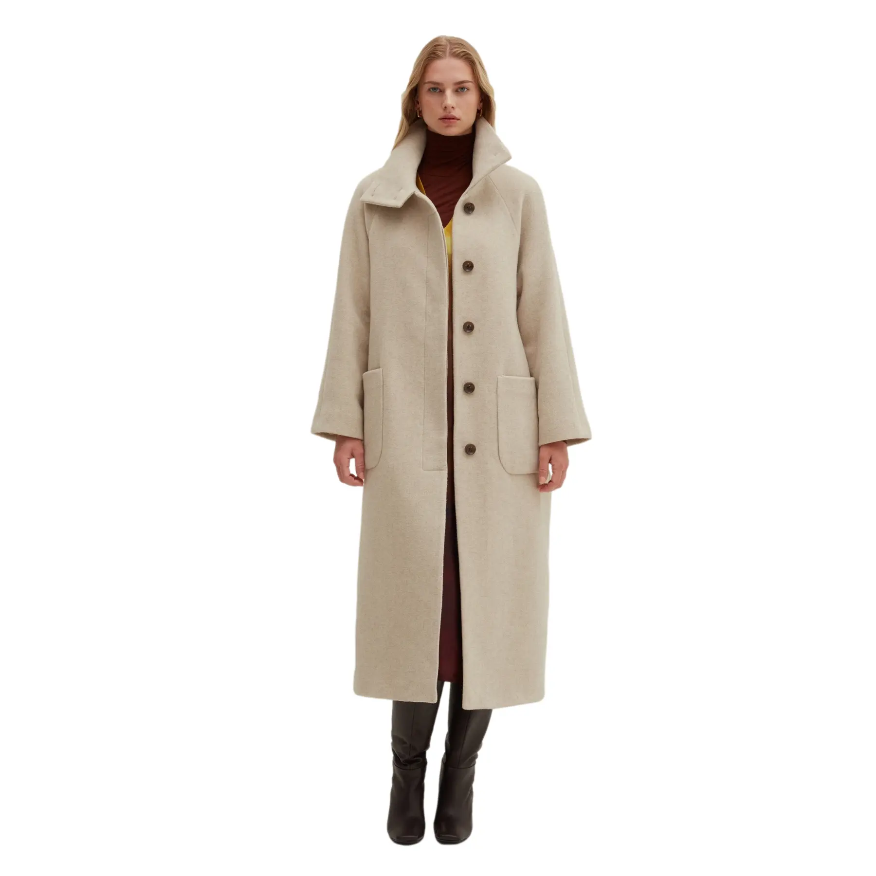 Stefanel Women's Beige Velvet Coat For