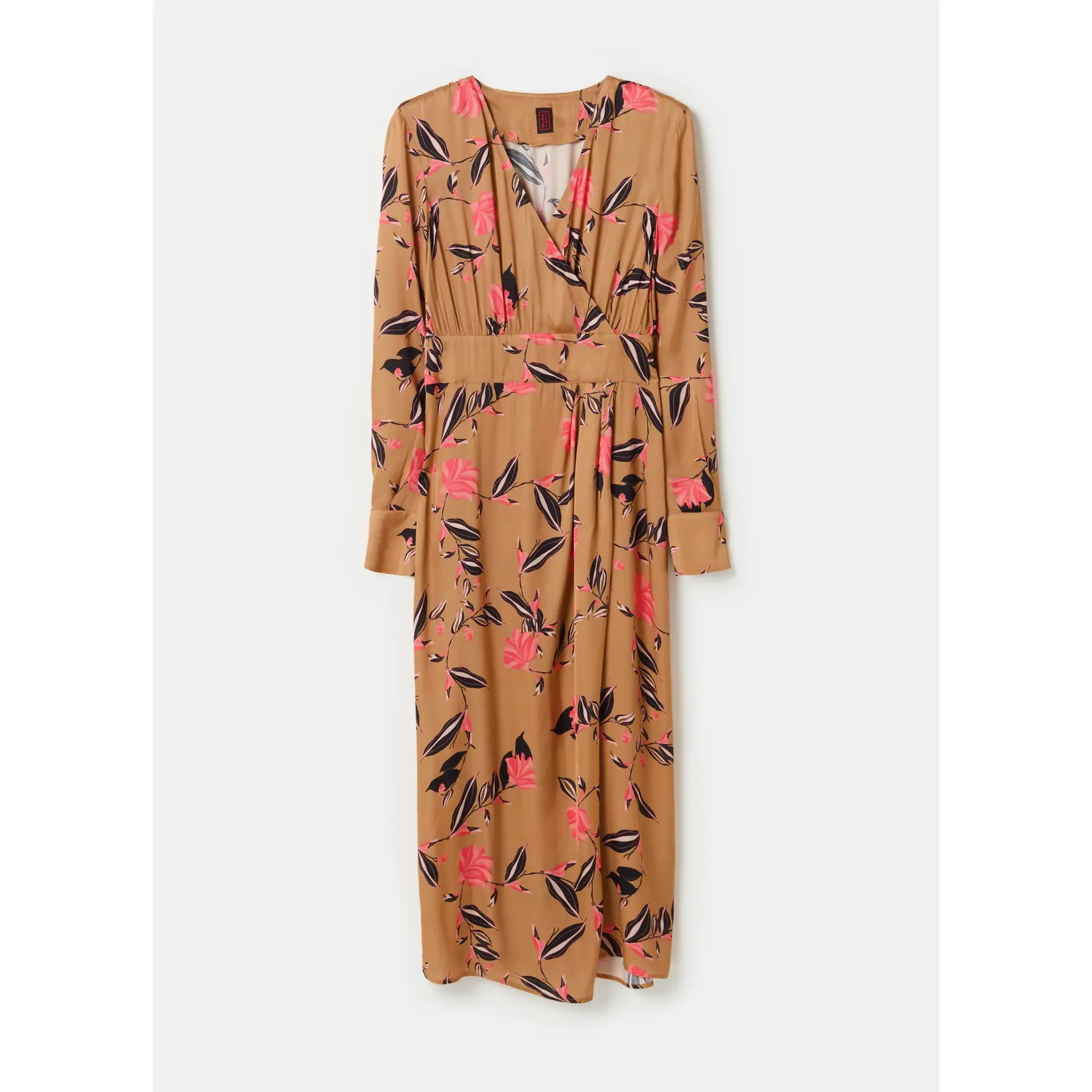 Image of Lange Satin Kleid Damen Stefanel Floral