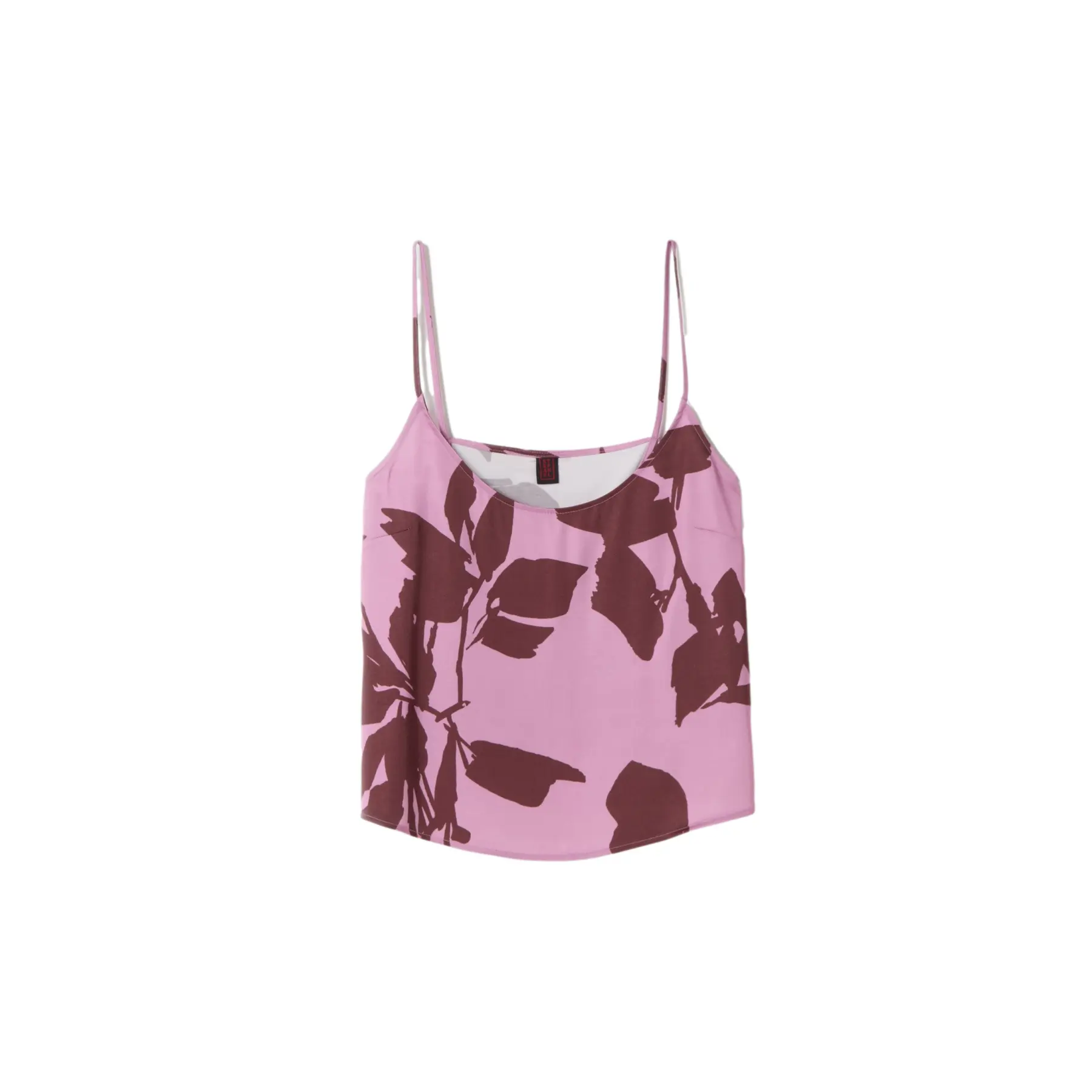 Top in Viscosa a Motivo Foglia Donna