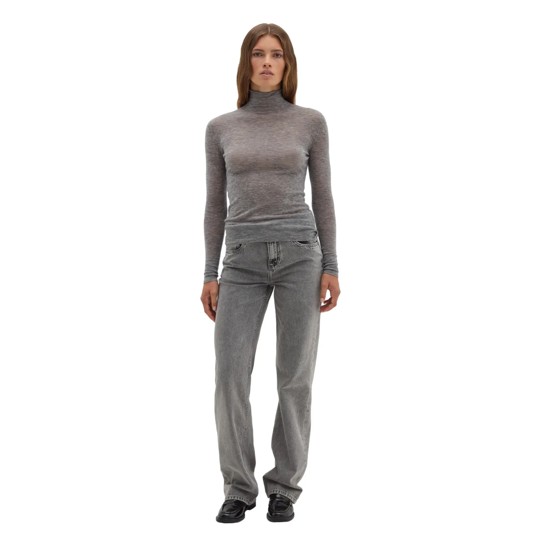 Stefanel Women's Gris Roll Neck Jumper
