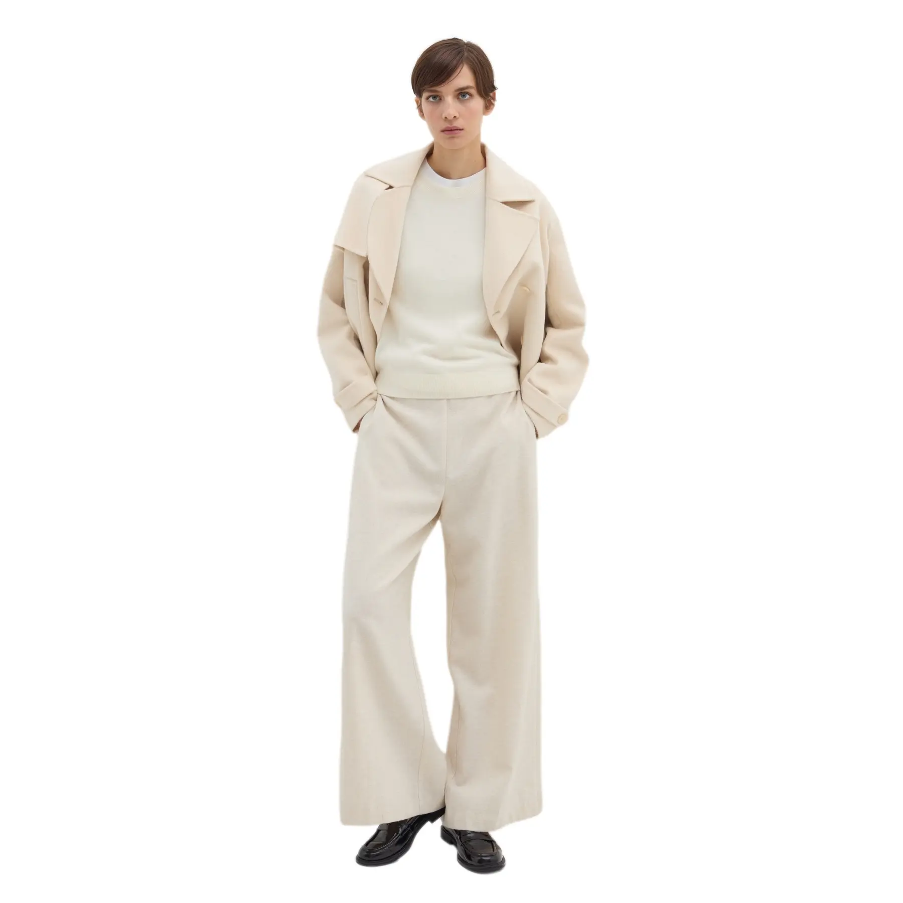 Stefanel Women's Blanc Combed Wool Sweater