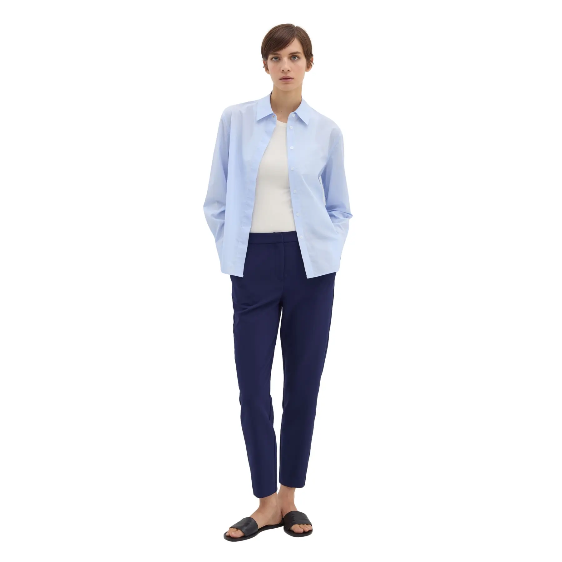 Stefanel Women's Bleu ’S Double Crepe Cigarette Trousers