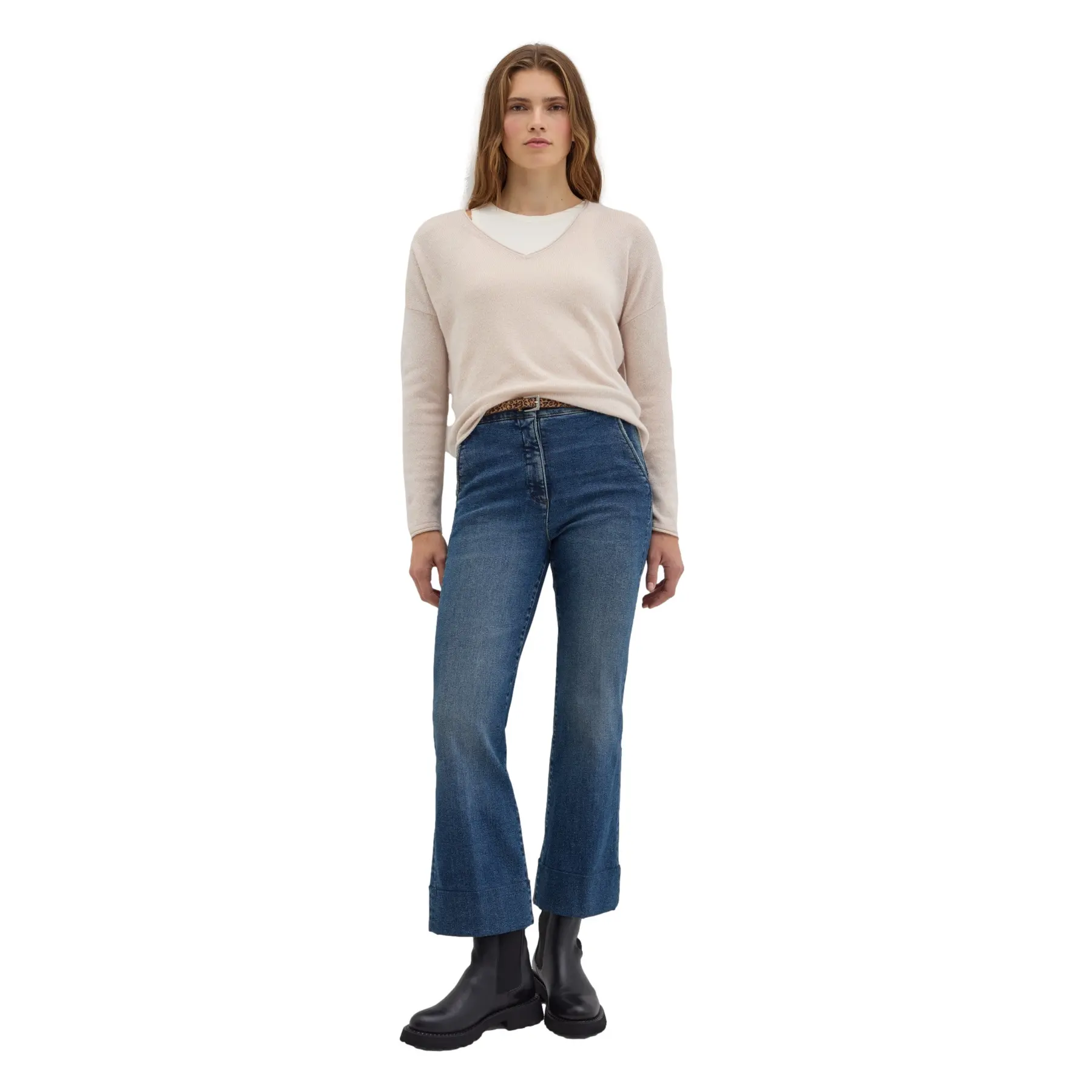 Stefanel Women's Rose Cashmere Blend Lurex Sweater