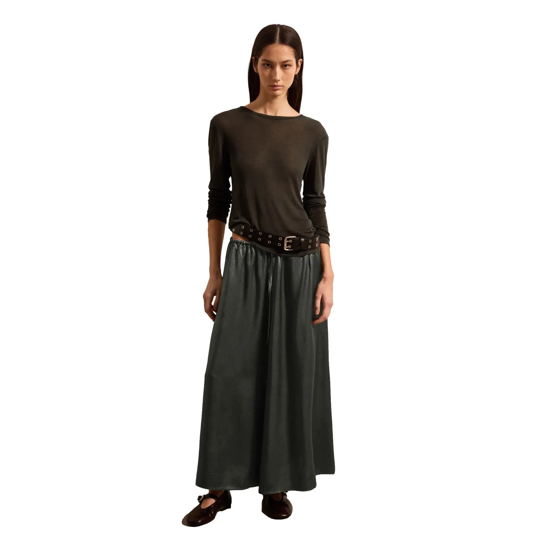 Gonna lunga in satin donna