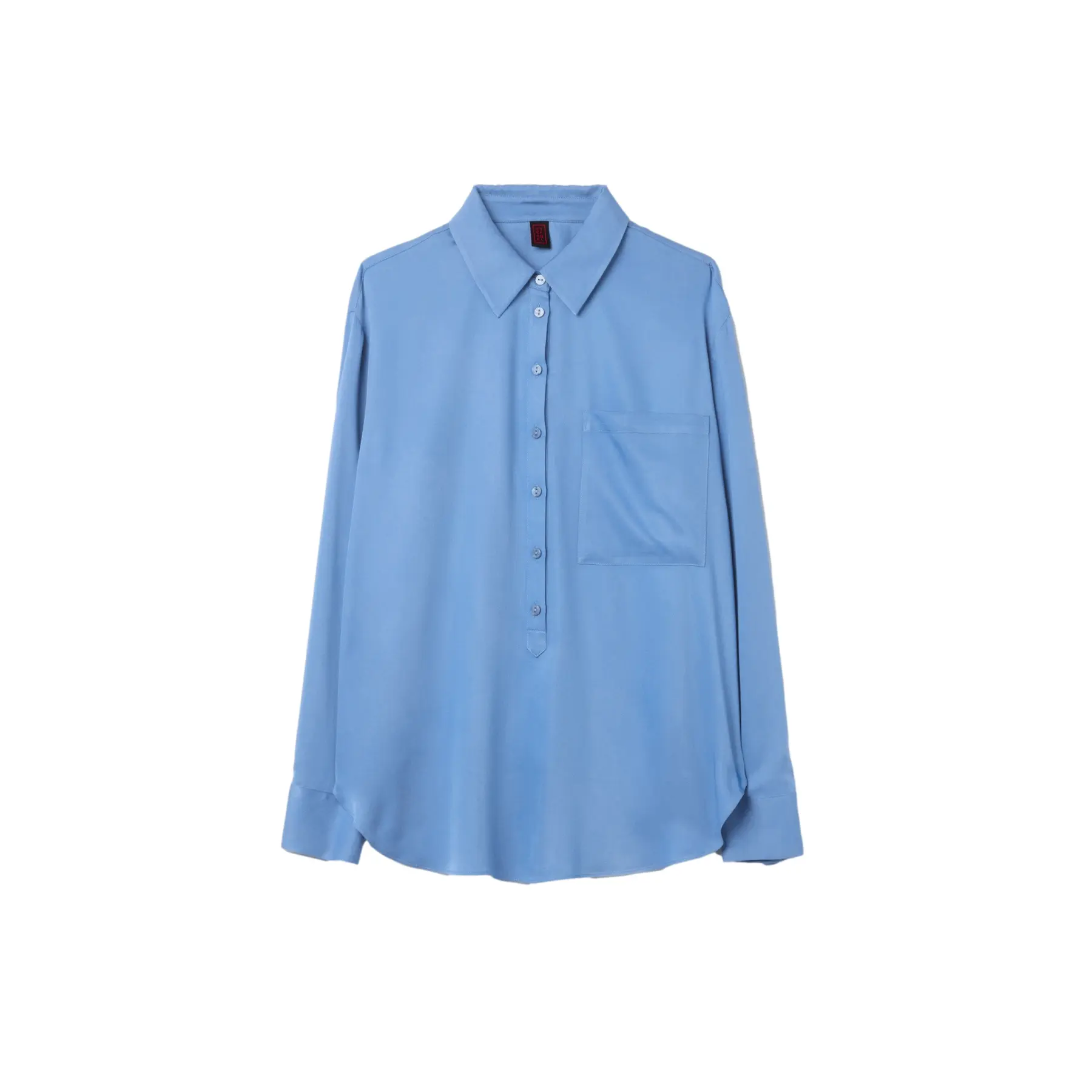 Camicia a maniche lunghe in satin donna