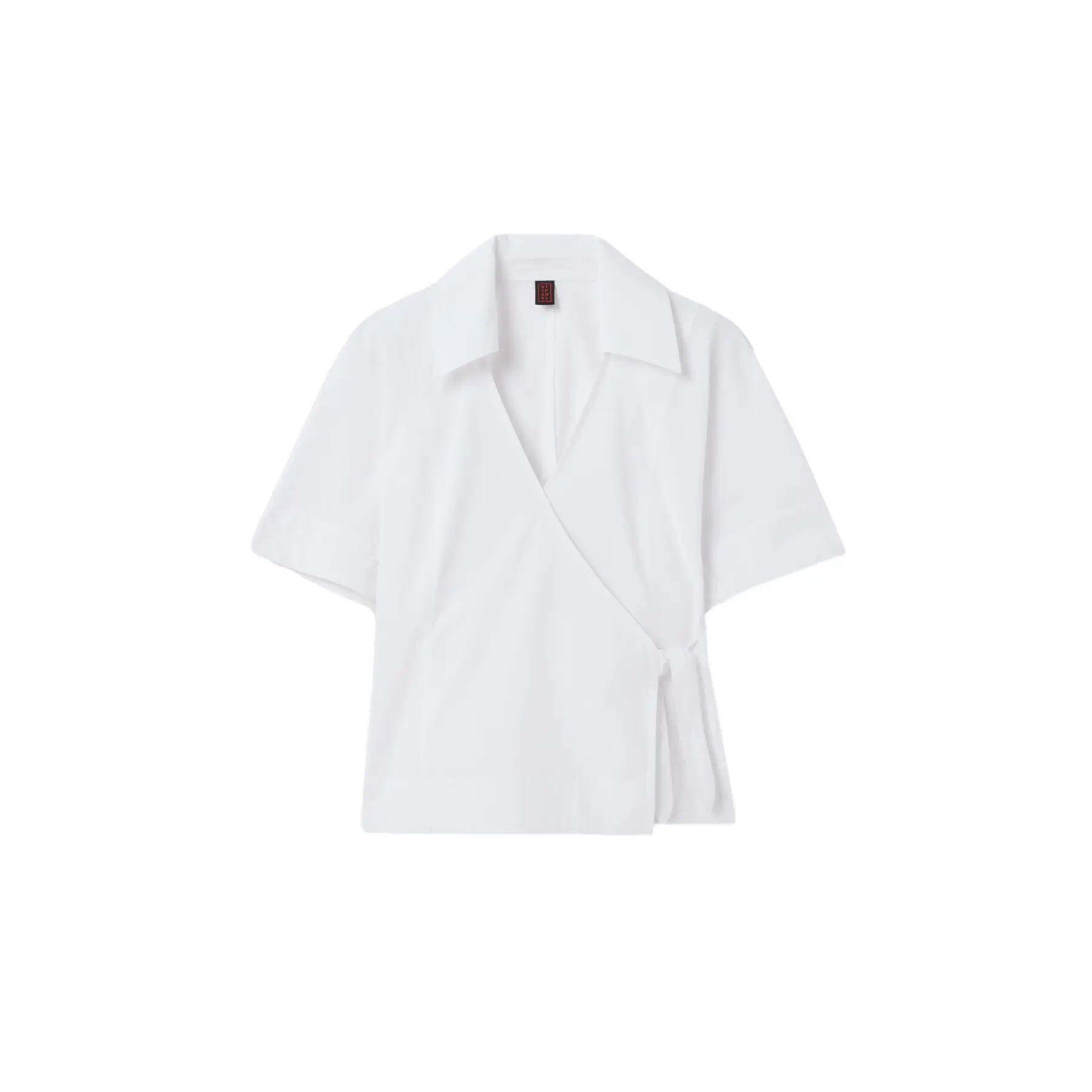 Camicia incrociata in popeline donna