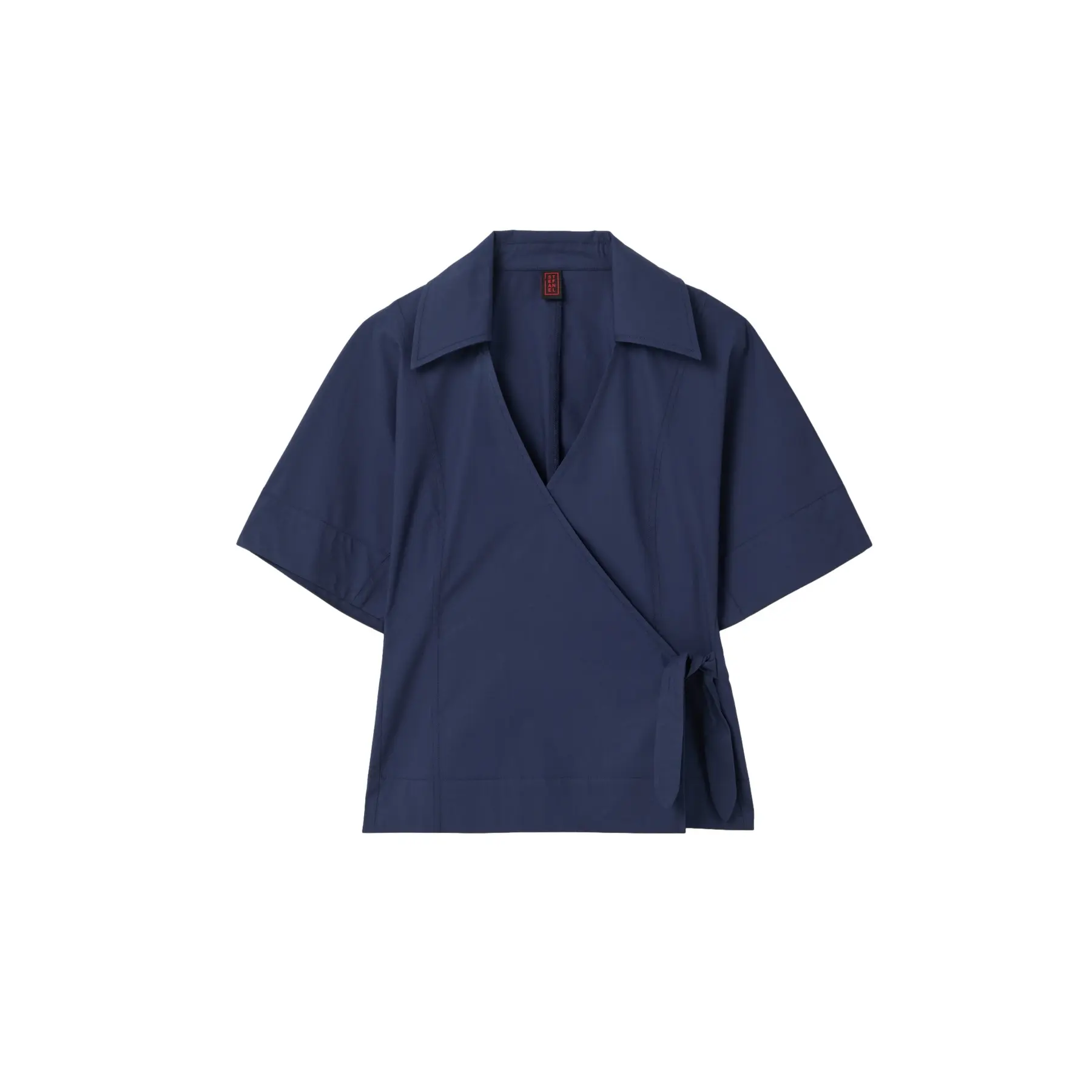 Camicia incrociata in popeline donna