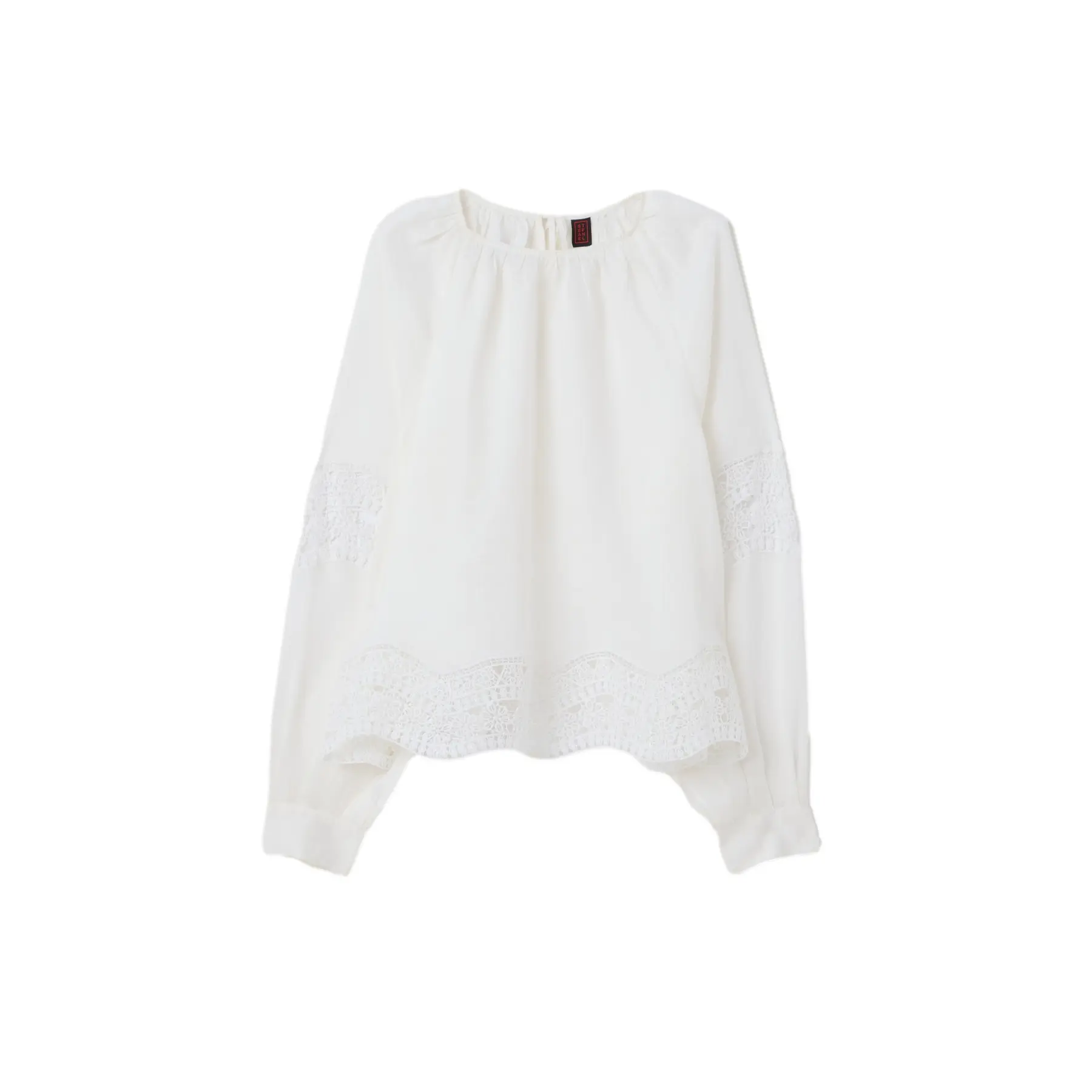 Blusa decorata in pizzo donna