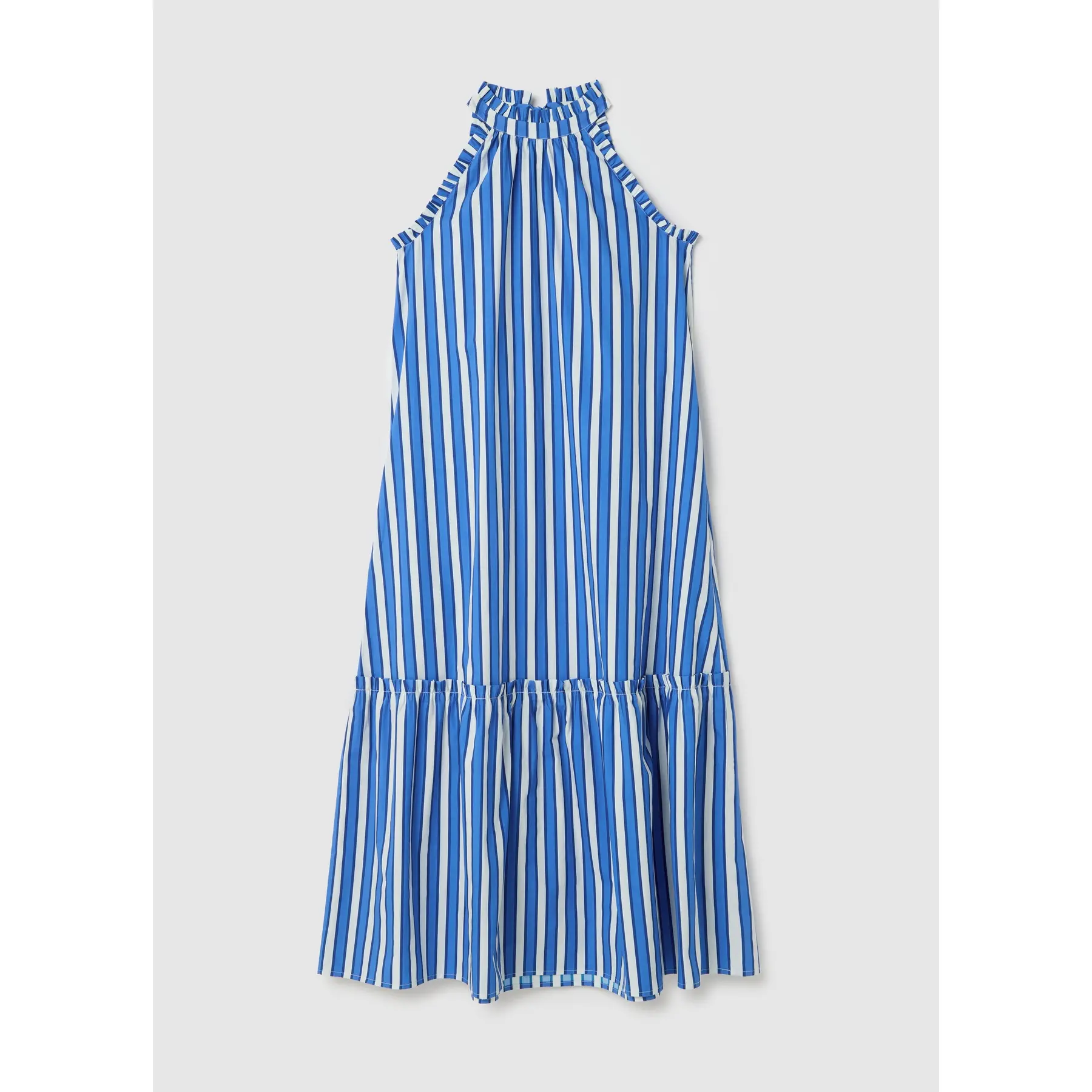 Striped Maxi Dress with Ruffles Women Stefanel