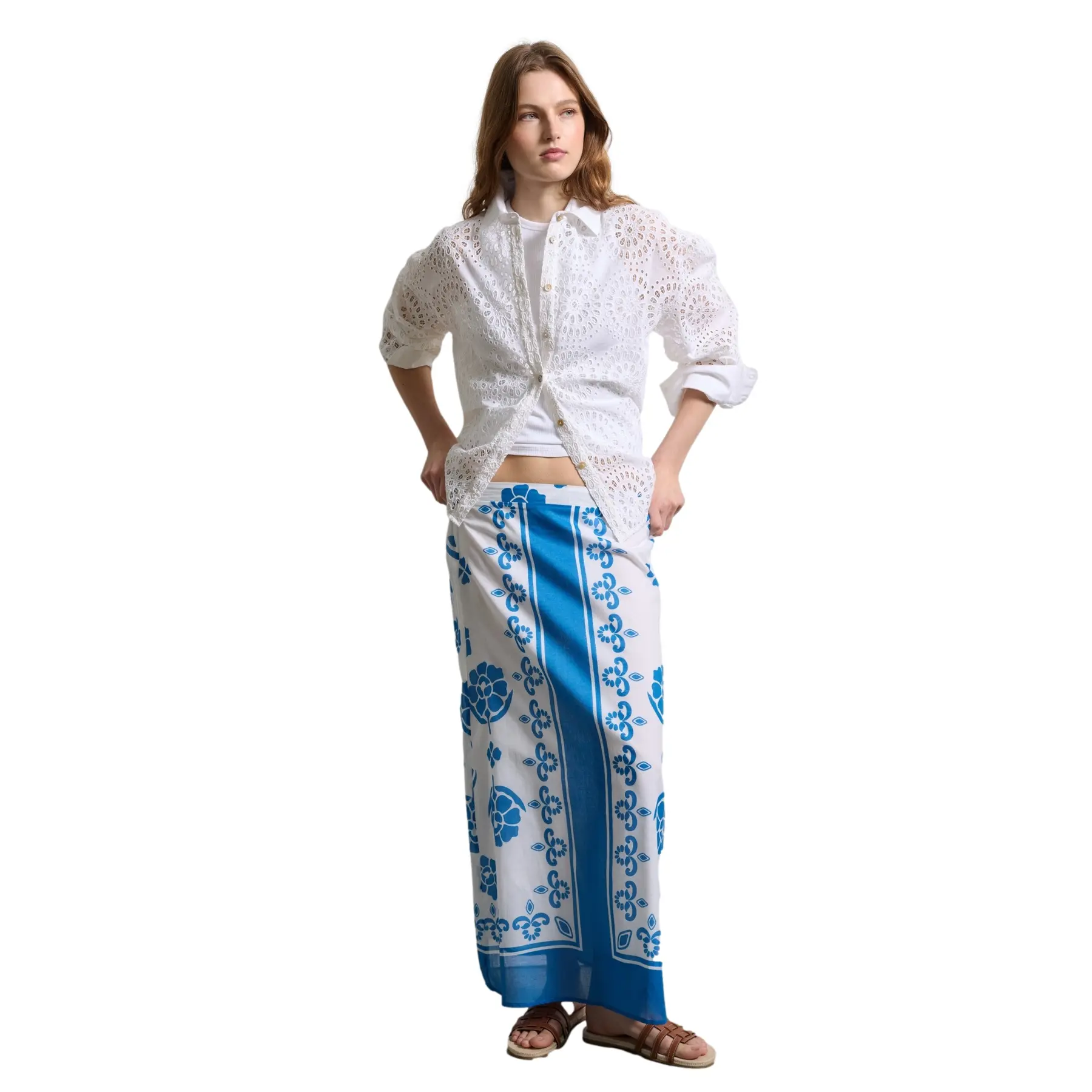 Gonna lunga in cotone donna