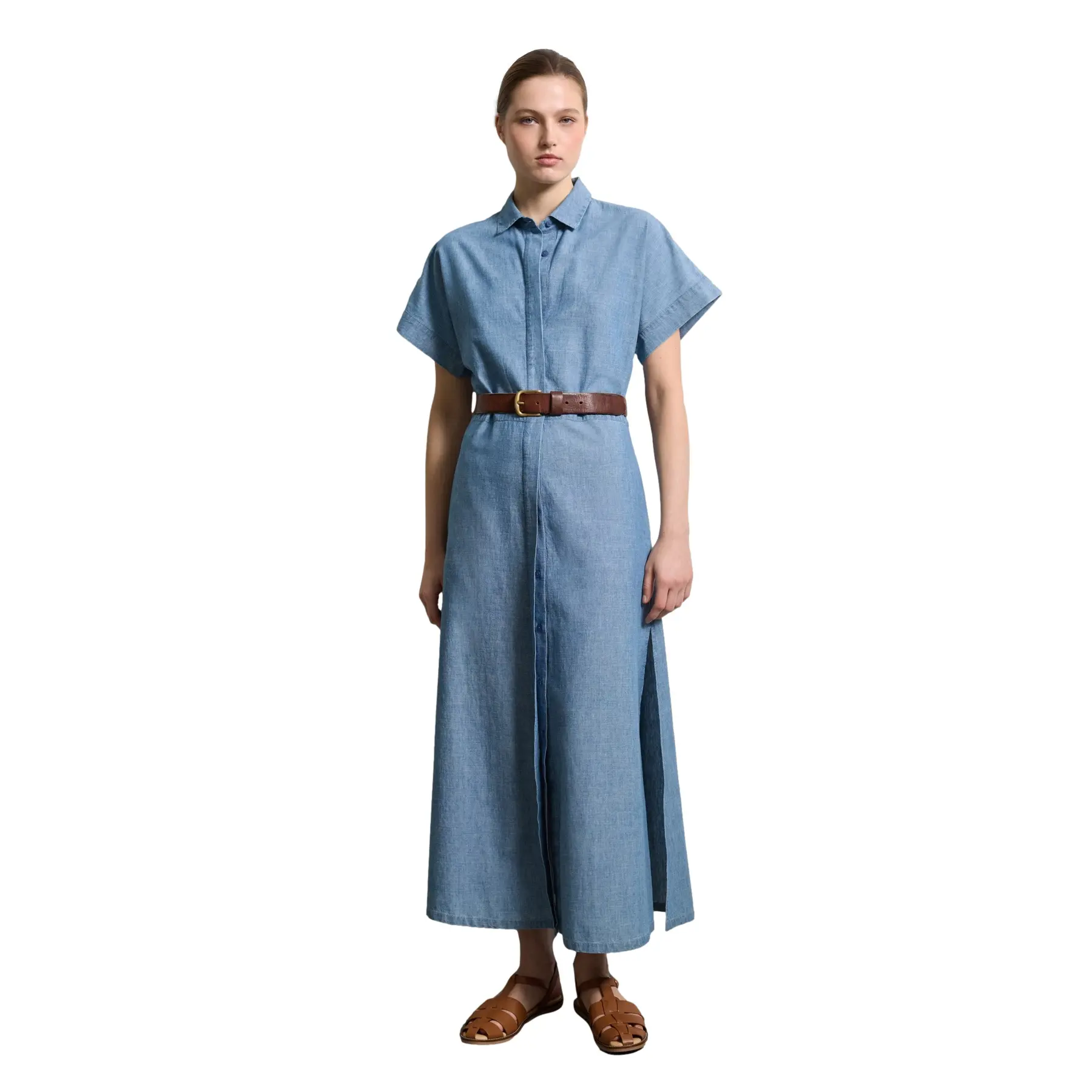 Vestito lungo da donna in denim