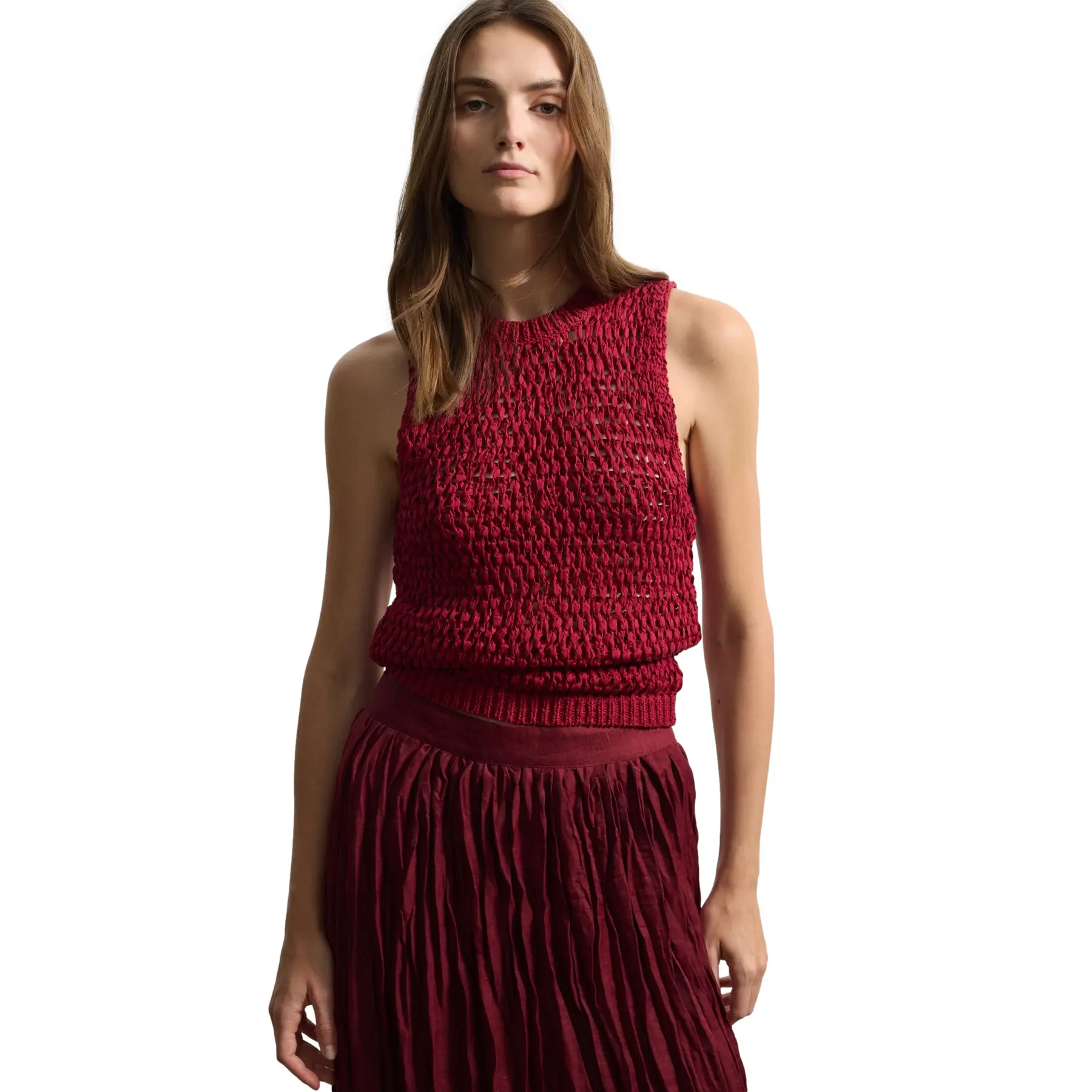 Dames Ajour Net Tanktop Stefanel