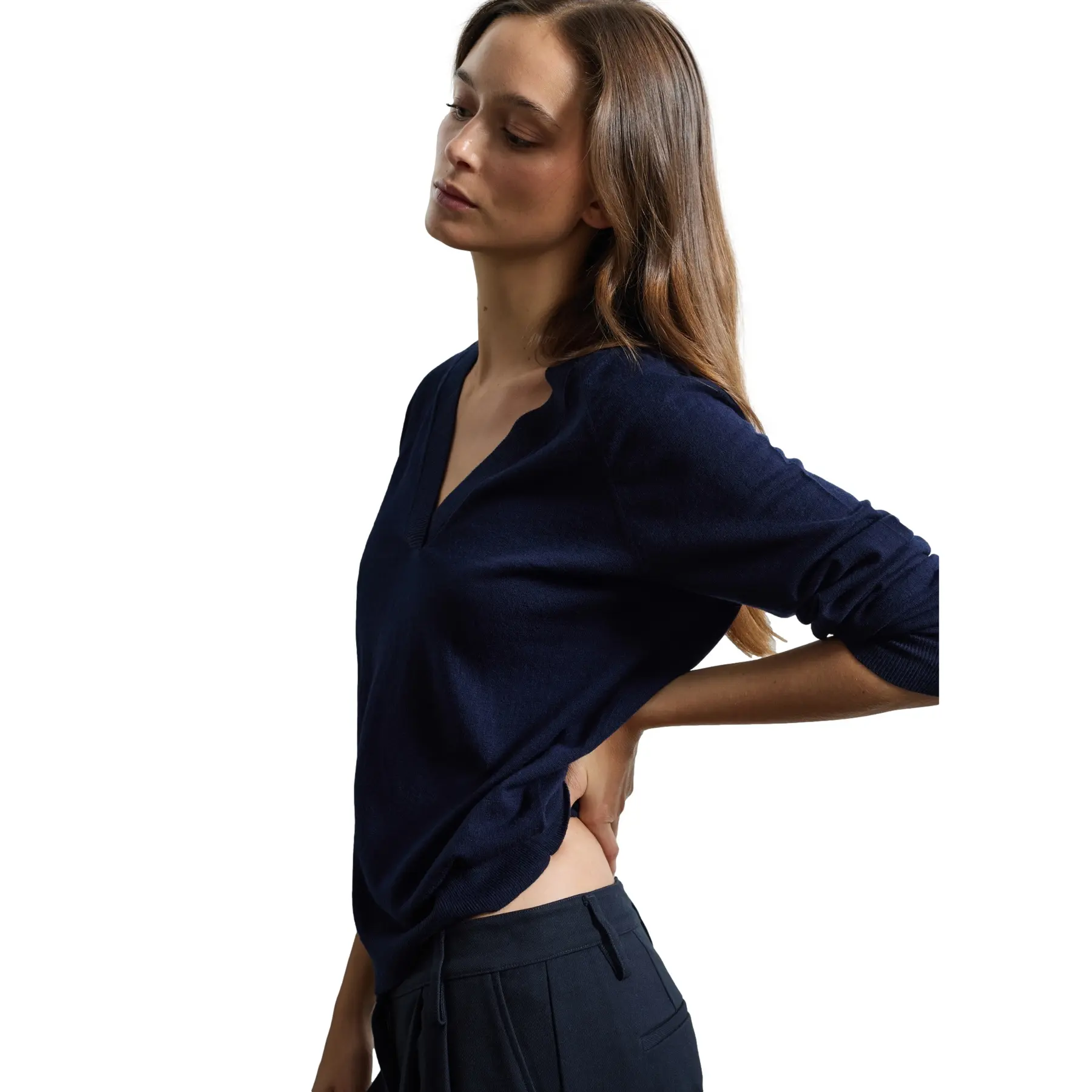 Stefanel Women's Bleu Wool Blend Jumper